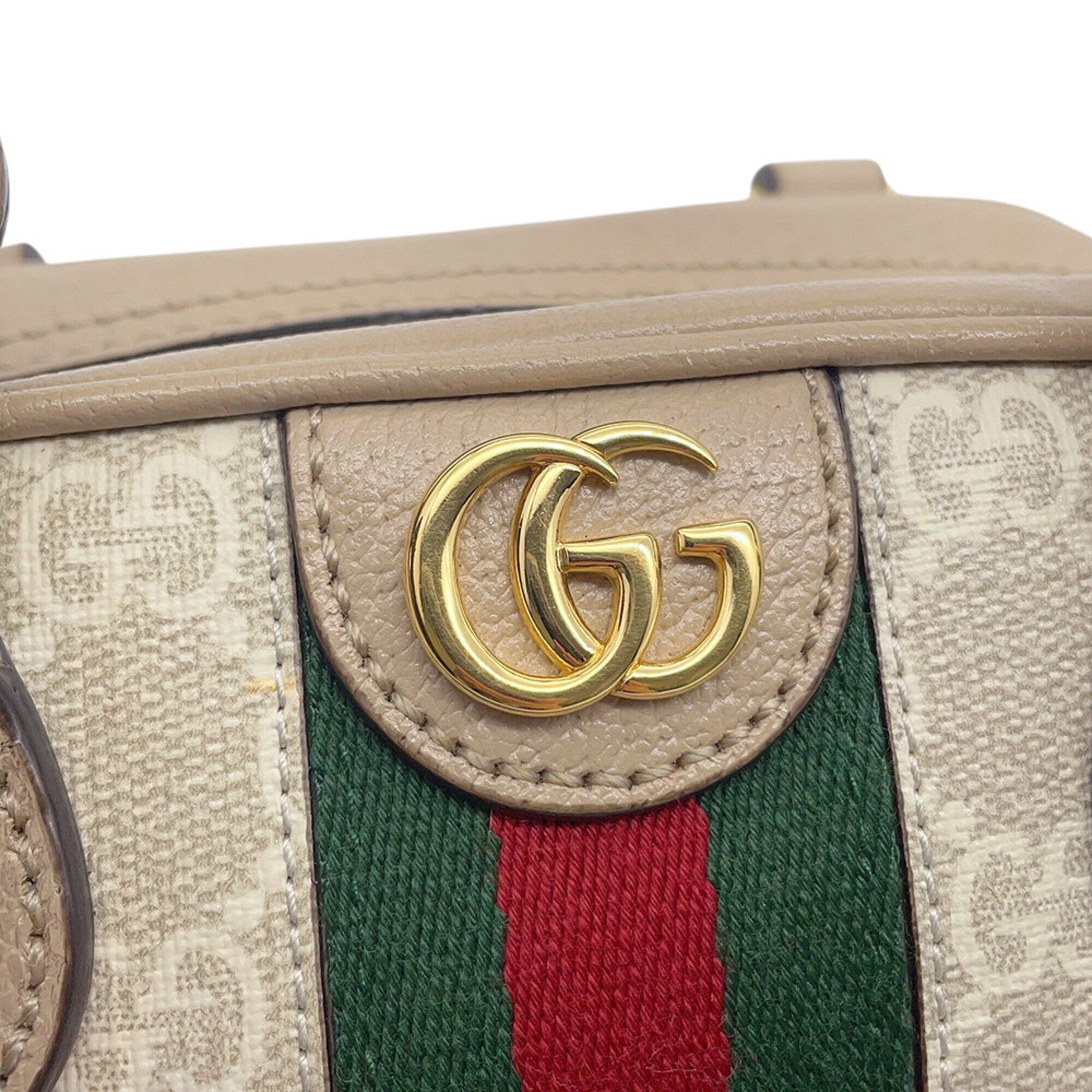 Gucci Beige Gg Supreme Leather Handbag Shoulder Bag (Pre-Owned)