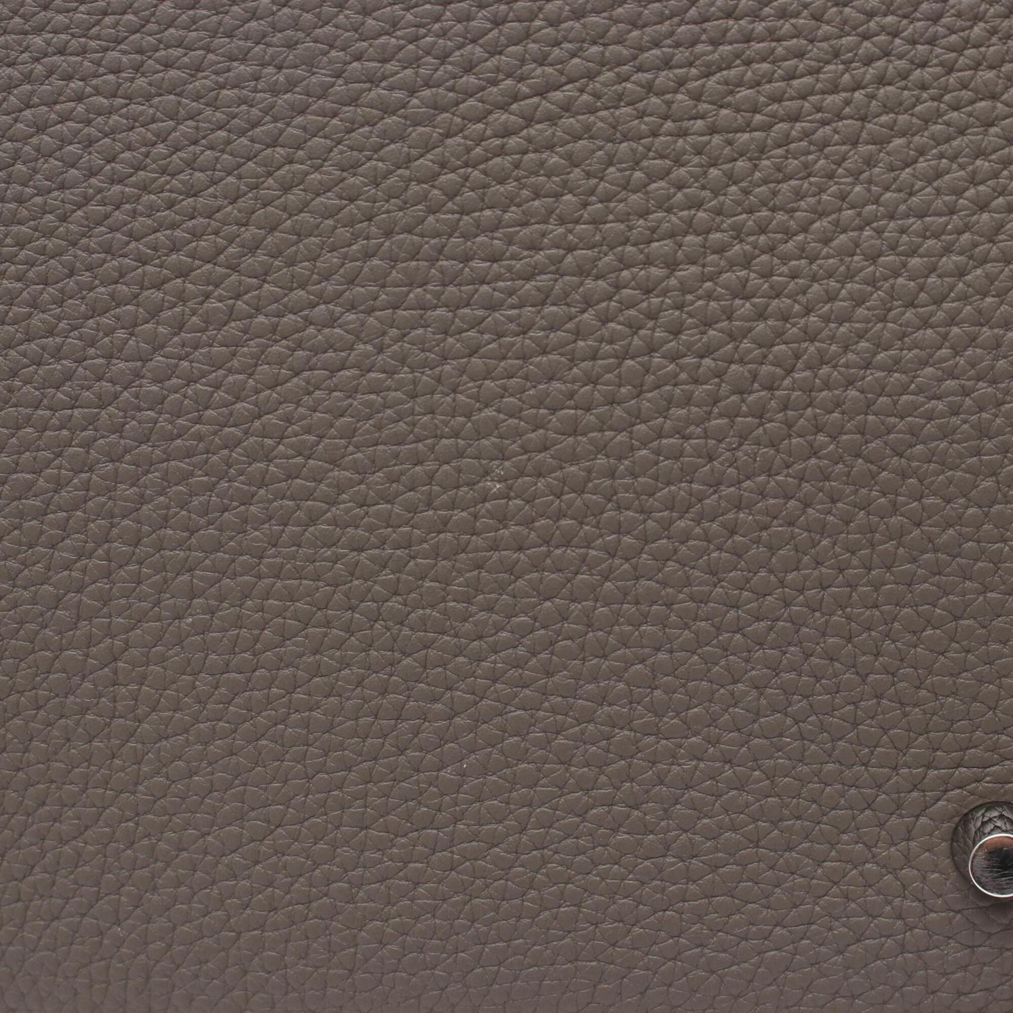Hermes Etain Gray Leather Handbag (Pre-Owned)