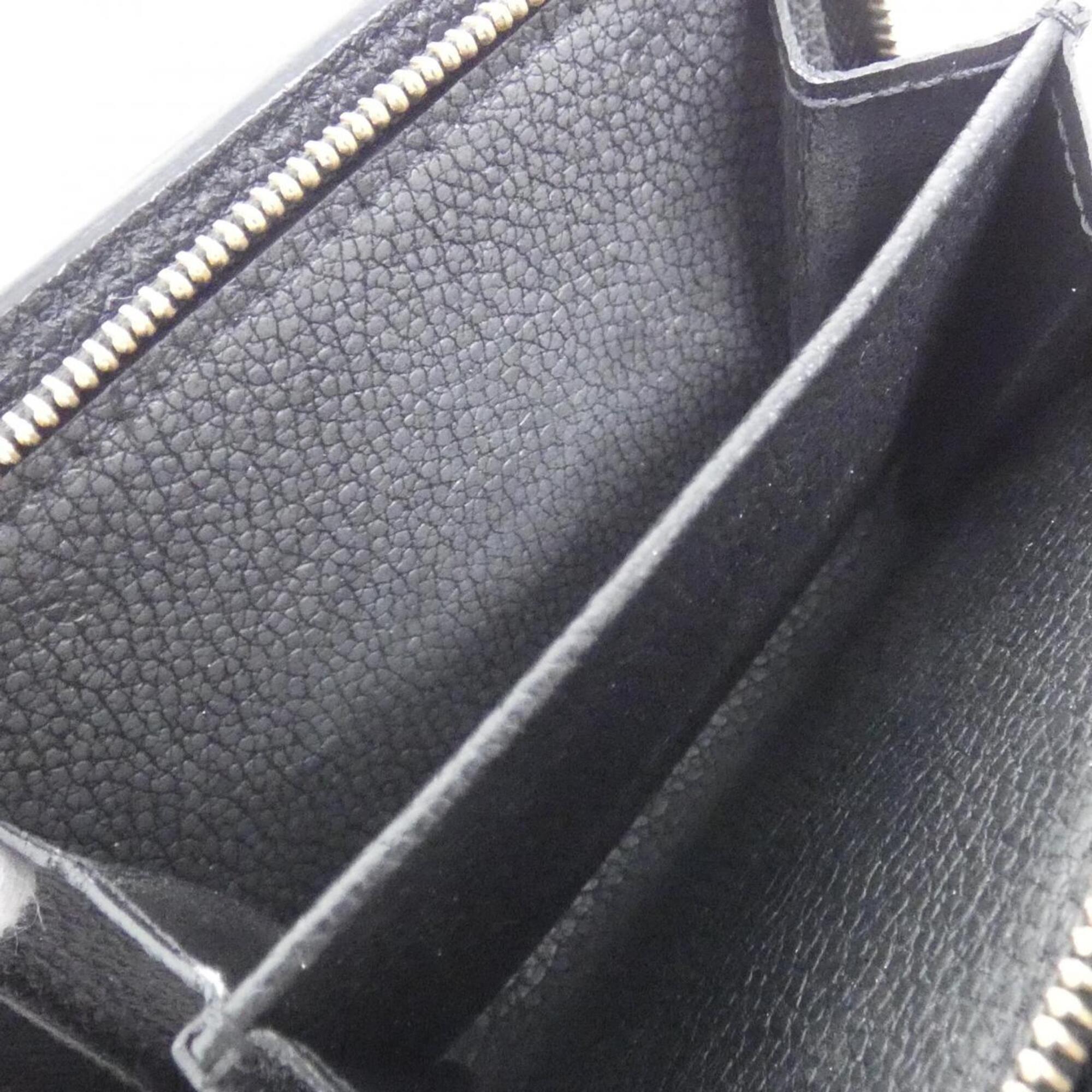 Louis Vuitton Black Leather Wallet (Tri-Fold) (Pre-Owned)