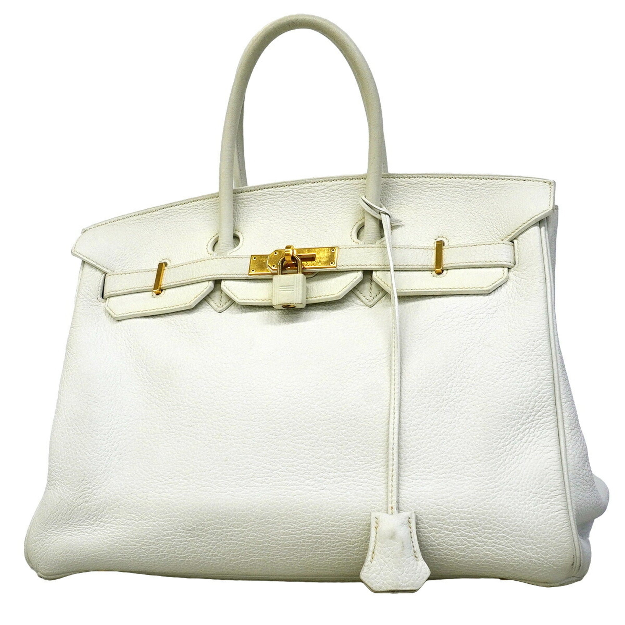 Hermes White Togo Leather Handbag (Pre-Owned)