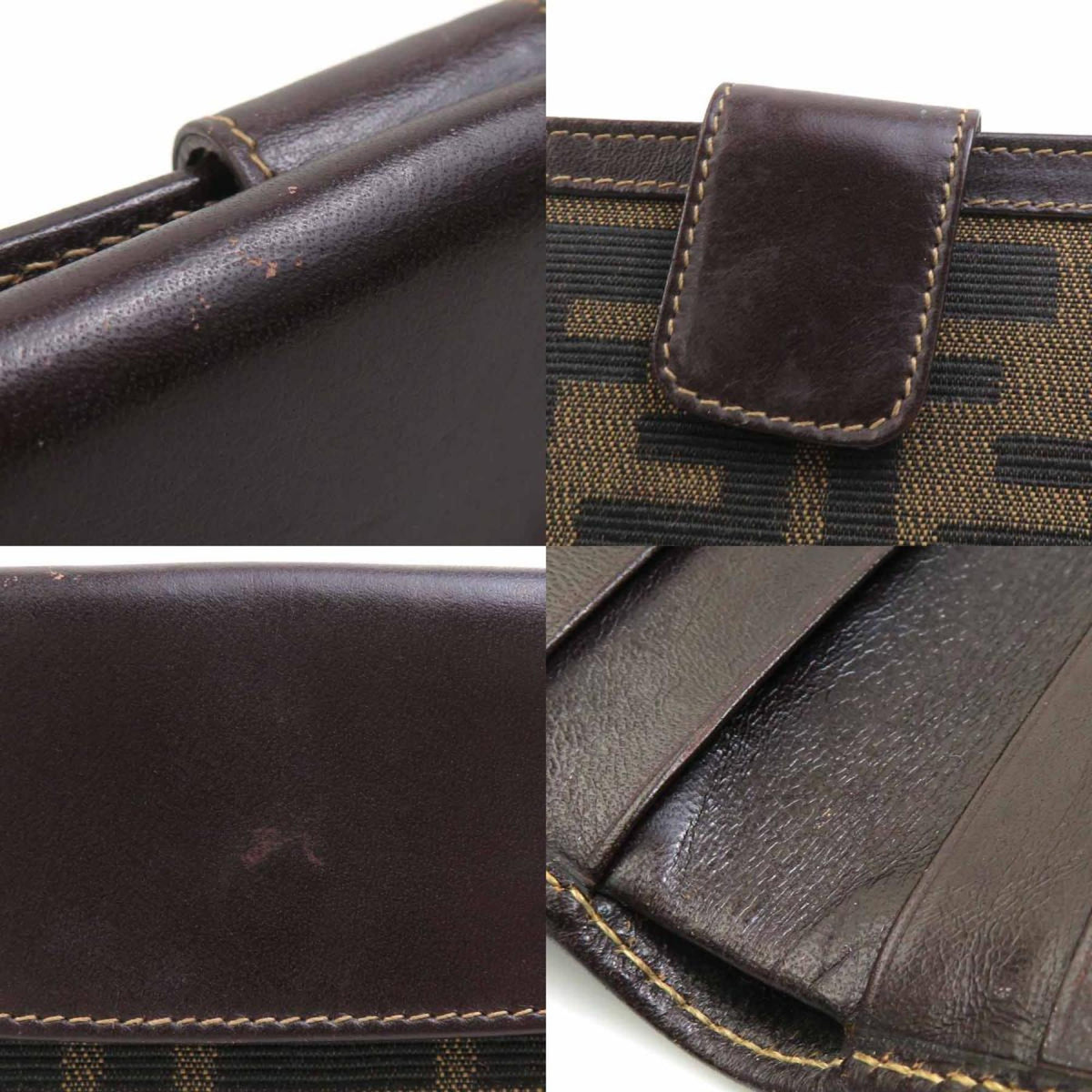 Fendi Brown Canvas Leather Wallet (Bi-Fold) (Pre-Owned)