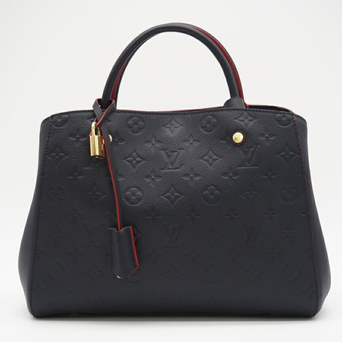 Louis Vuitton Navy Red Color Leather Shoulder Bag (Pre-Owned)