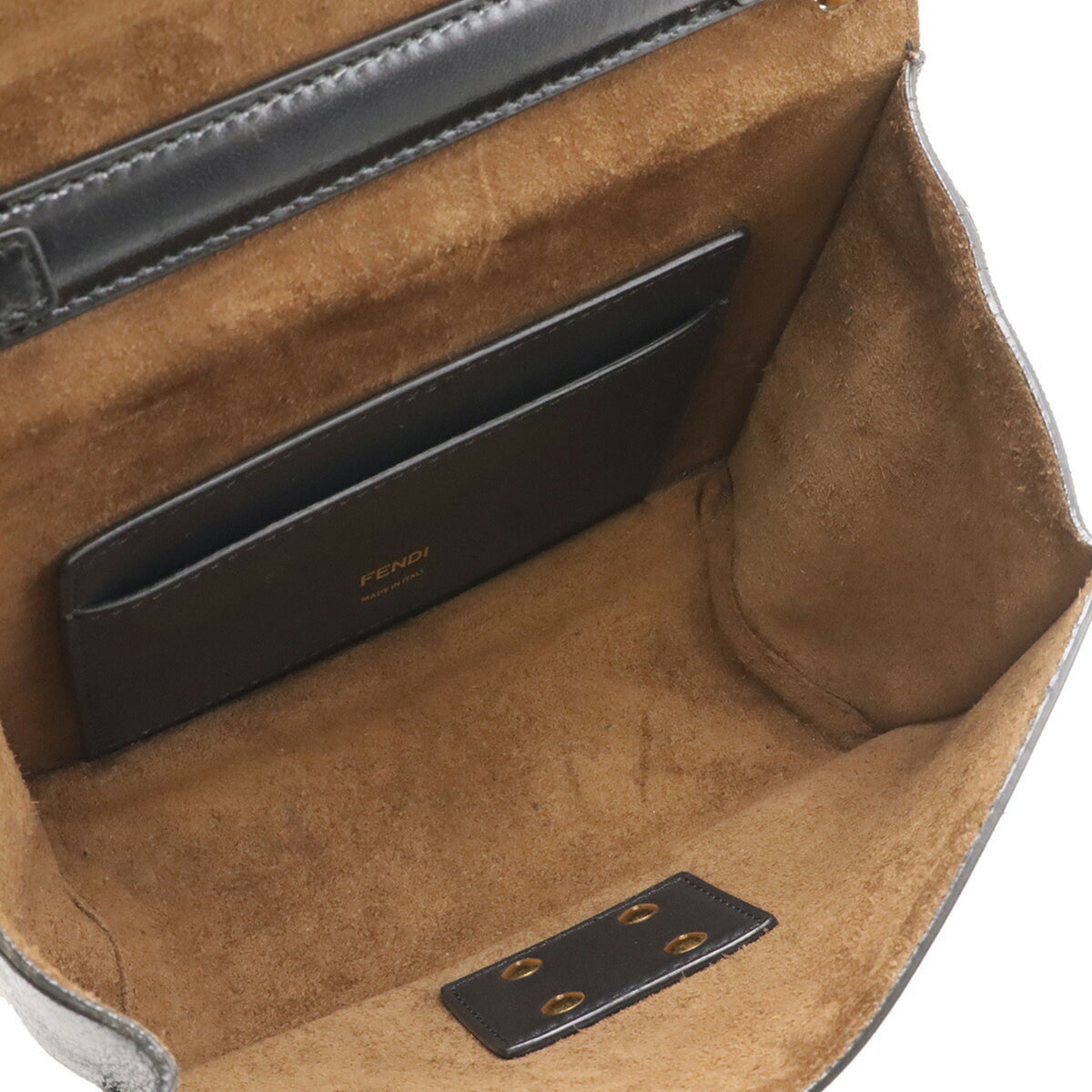 Fendi Black Leather Pochette Shoulder Bag (Pre-Owned)