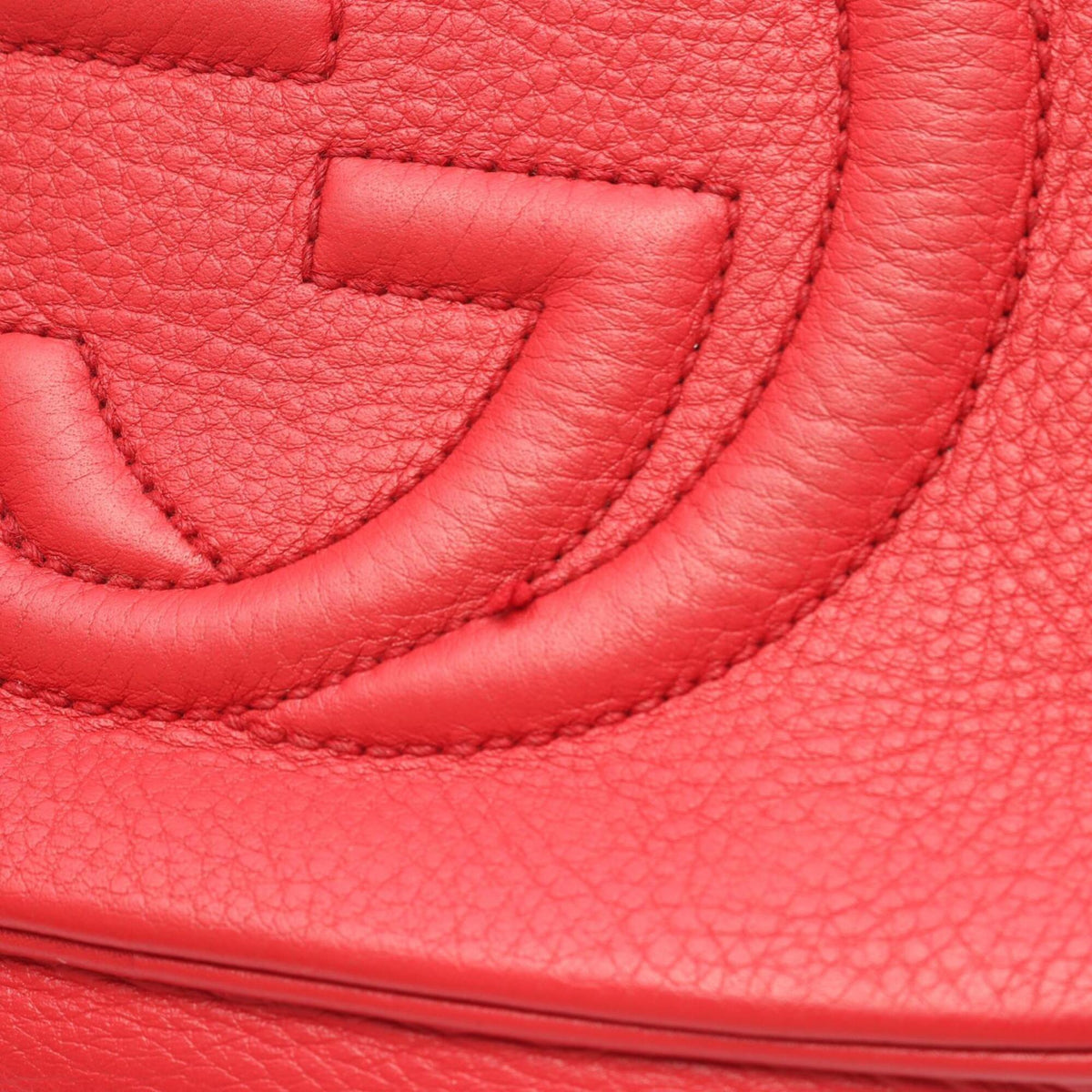 Gucci Red Color Leather Handbag Shoulder Bag (Pre-Owned)