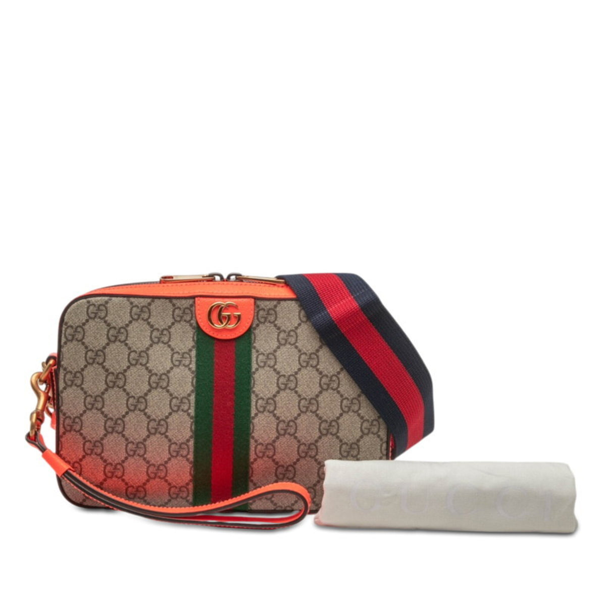 Gucci Beige Orange Pvc Leather Shoulder Bag (Pre-Owned)