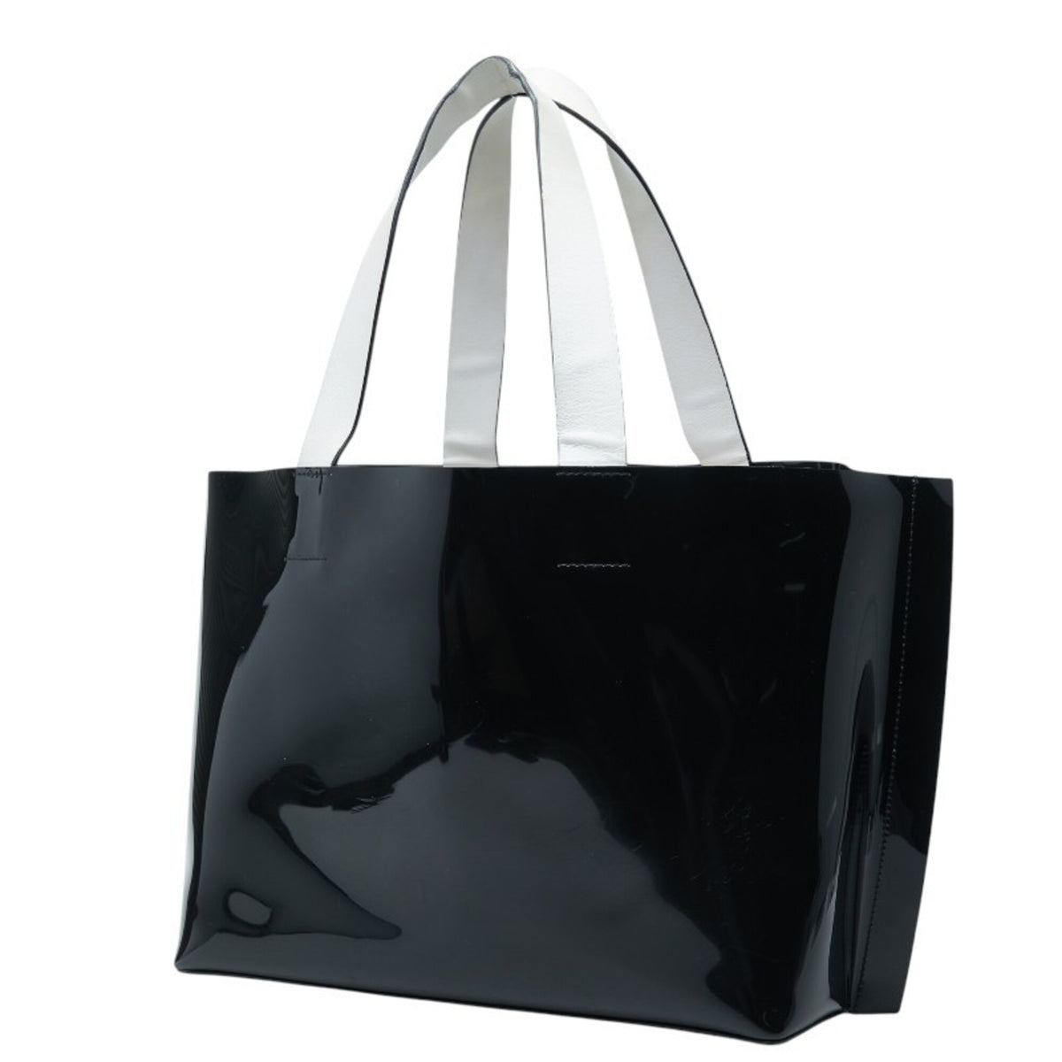 Valentino Black White Pvc Leather Handbag Tote Bag (Pre-Owned)