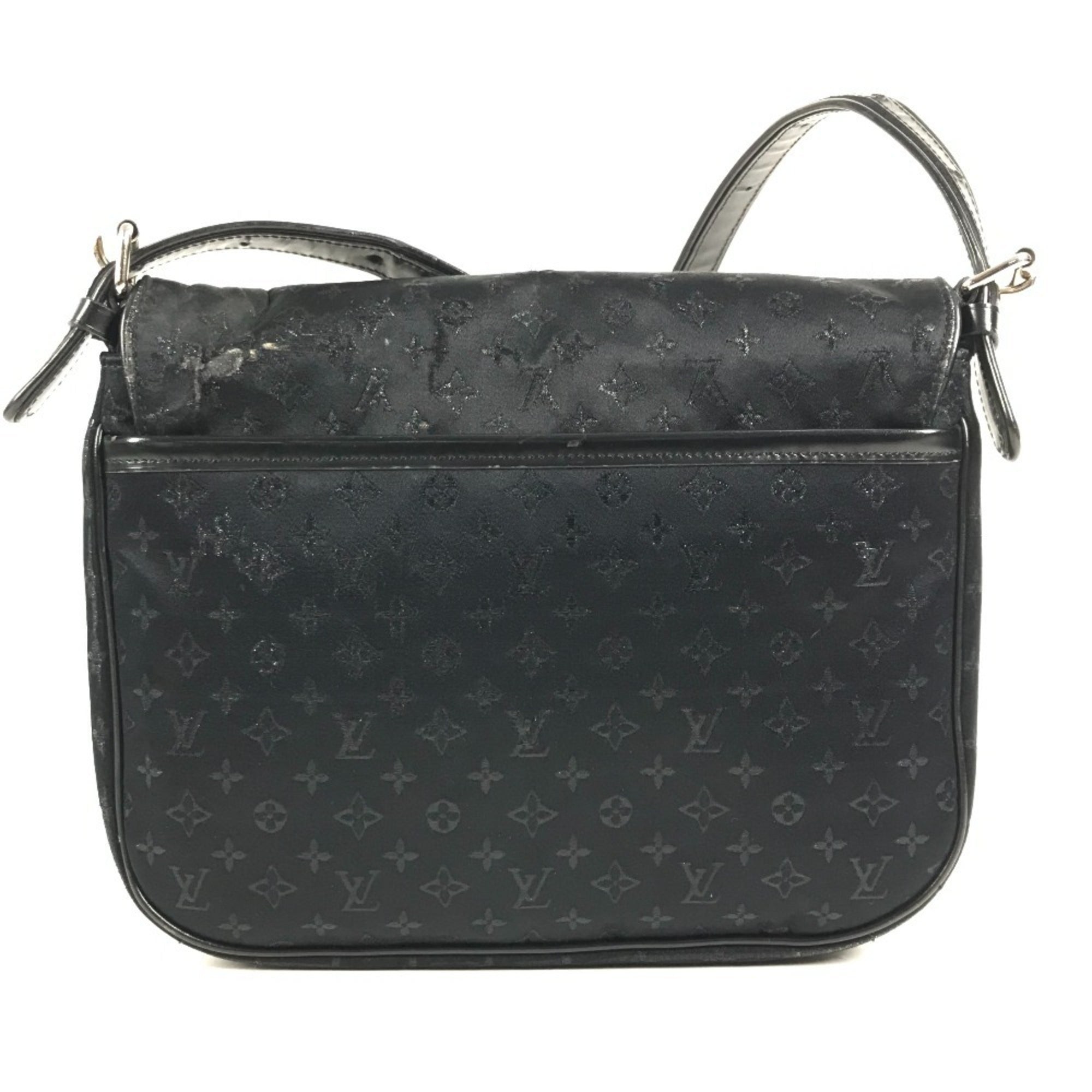Louis Vuitton Black Monogram Satin Leather Pochette Shoulder Bag (Pre-Owned)