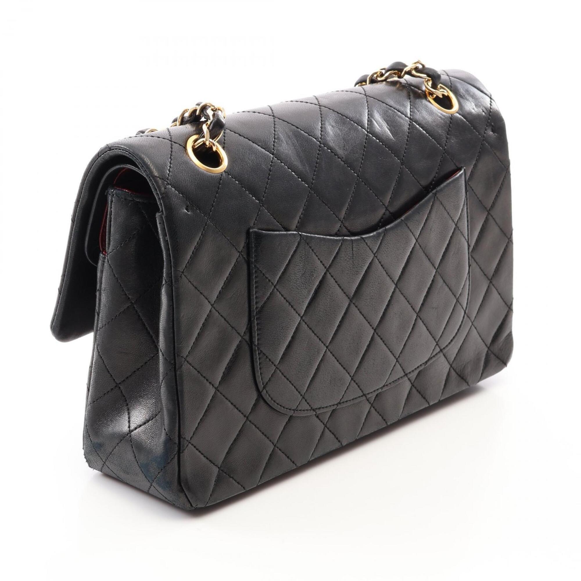 Chanel Black Leather Handbag Shoulder Bag (Pre-Owned)