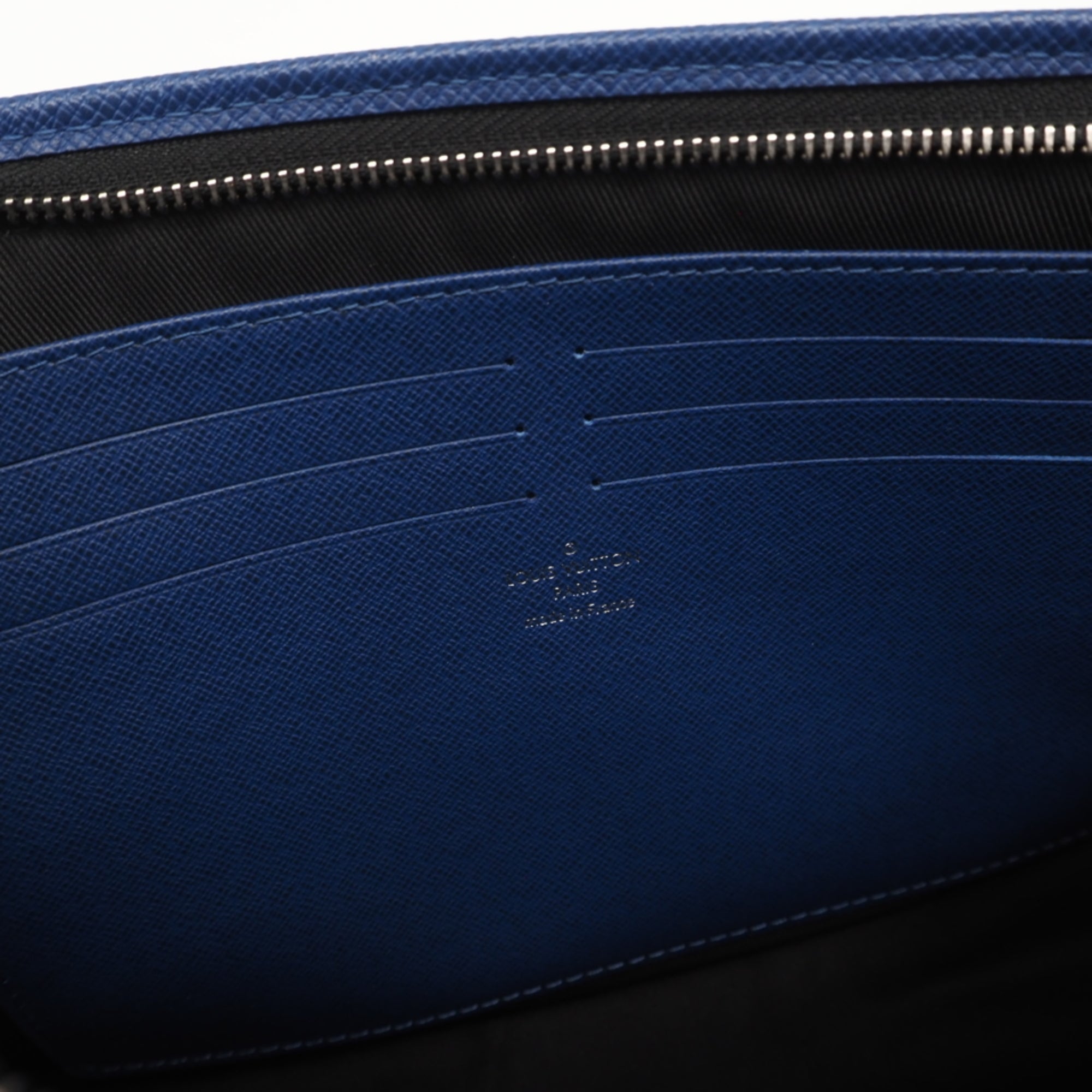 Louis Vuitton Taigarama Blue Coated Canvas Leather Clutch Bag Pochette (Pre-Owned)