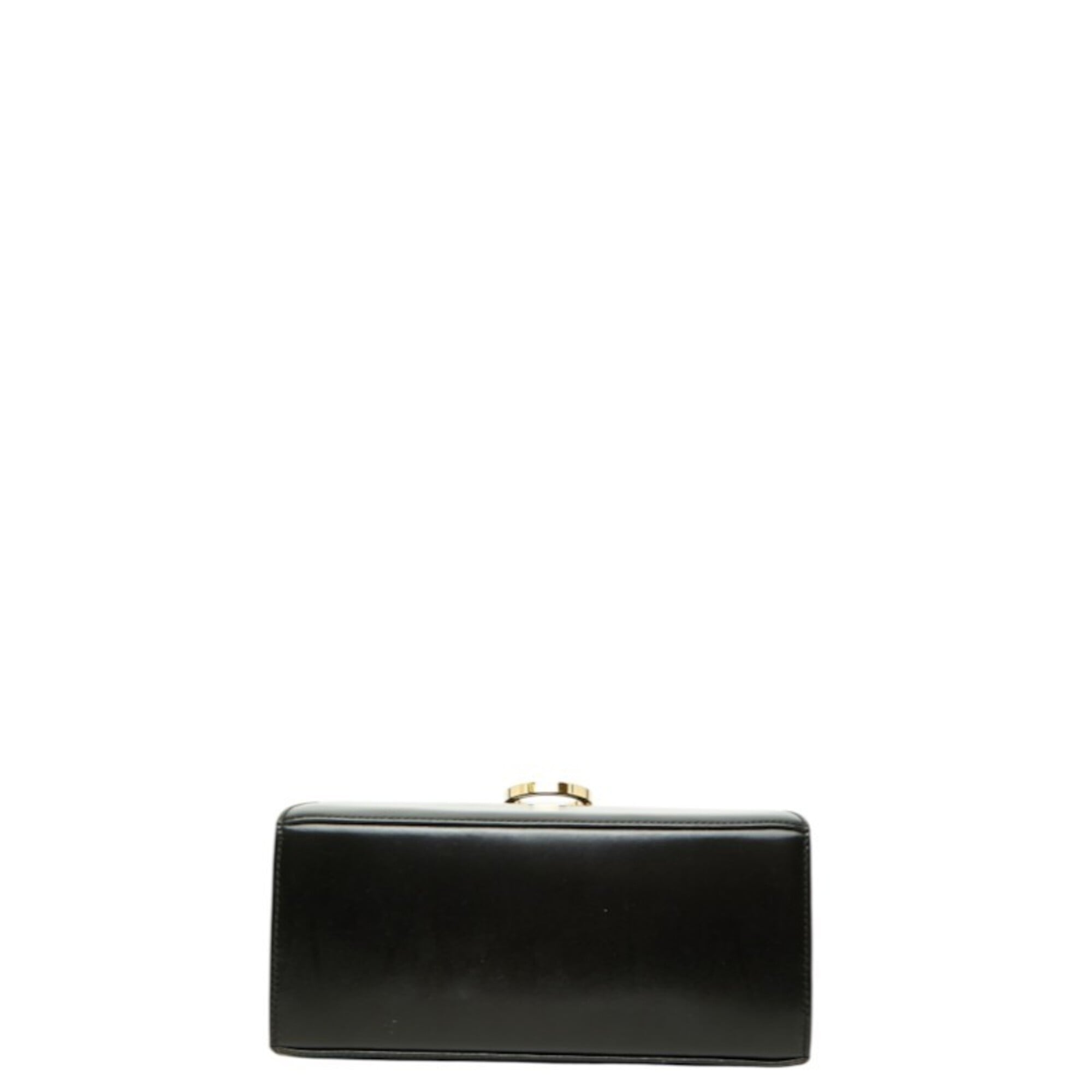 Salvatore Ferragamo Black Leather Handbag Shoulder Bag (Pre-Owned)
