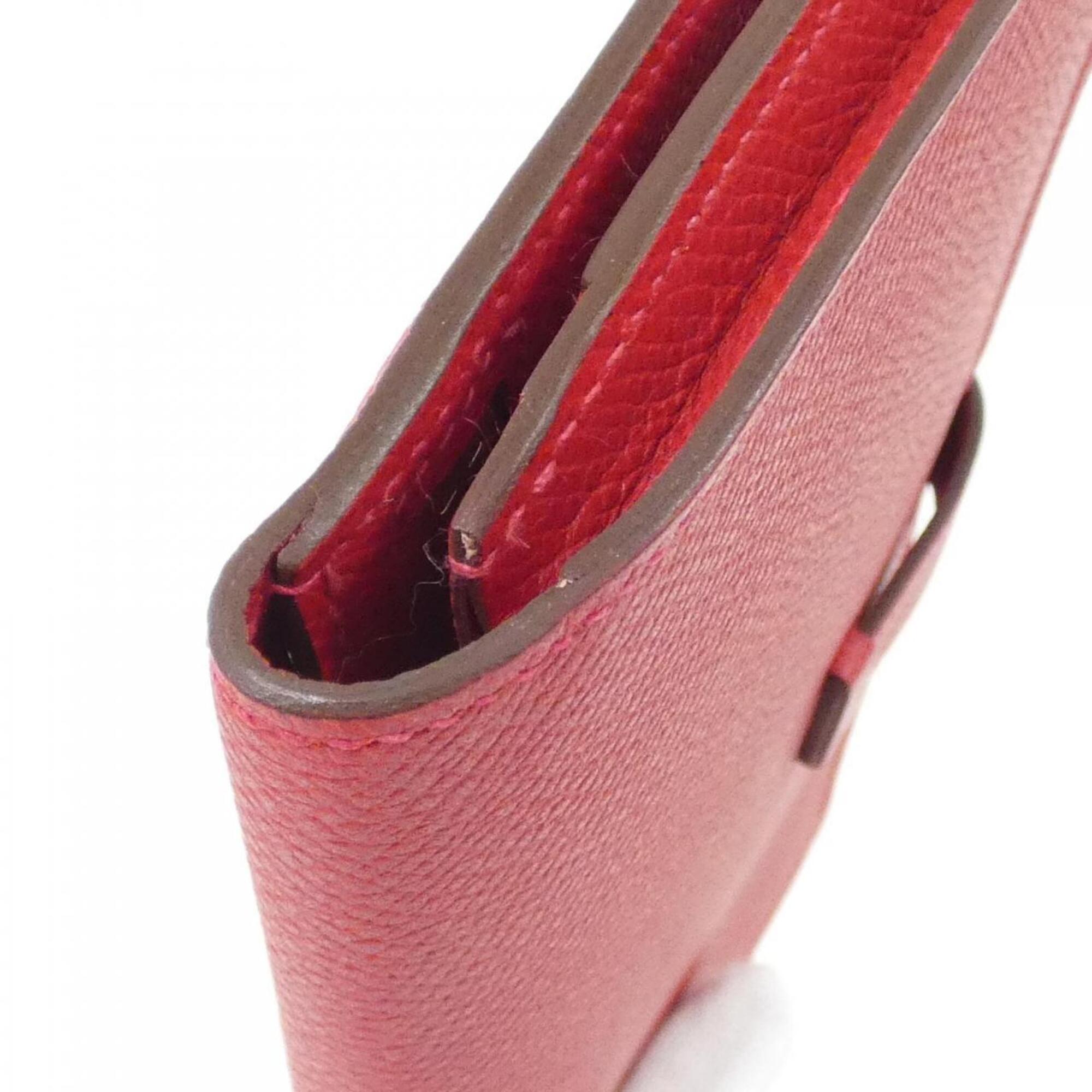Hermes Rouge Casaque Epsom Leather Long Wallet (Bi-Fold) (Pre-Owned)