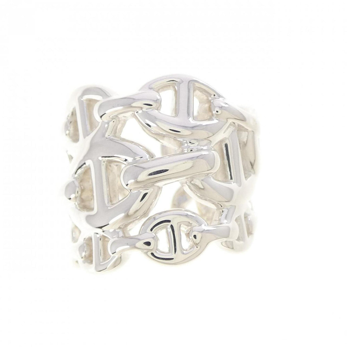 Hermes Silver Silver 925 Band Ring (Pre-Owned)