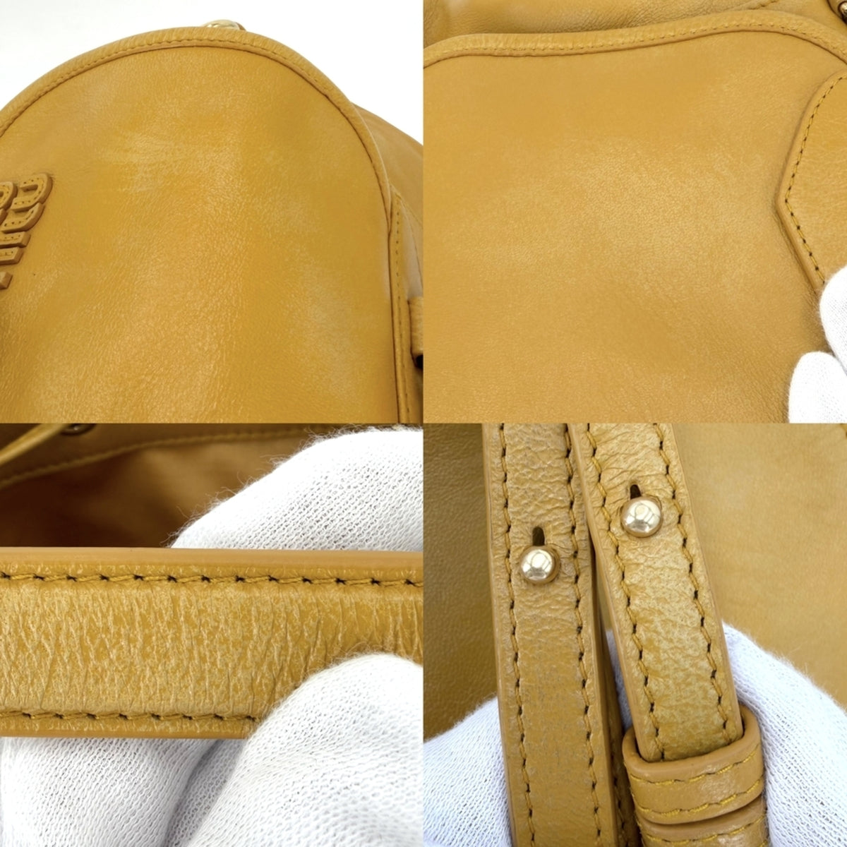 Miu Miu Yellow Leather Backpack Handbag (Pre-Owned)