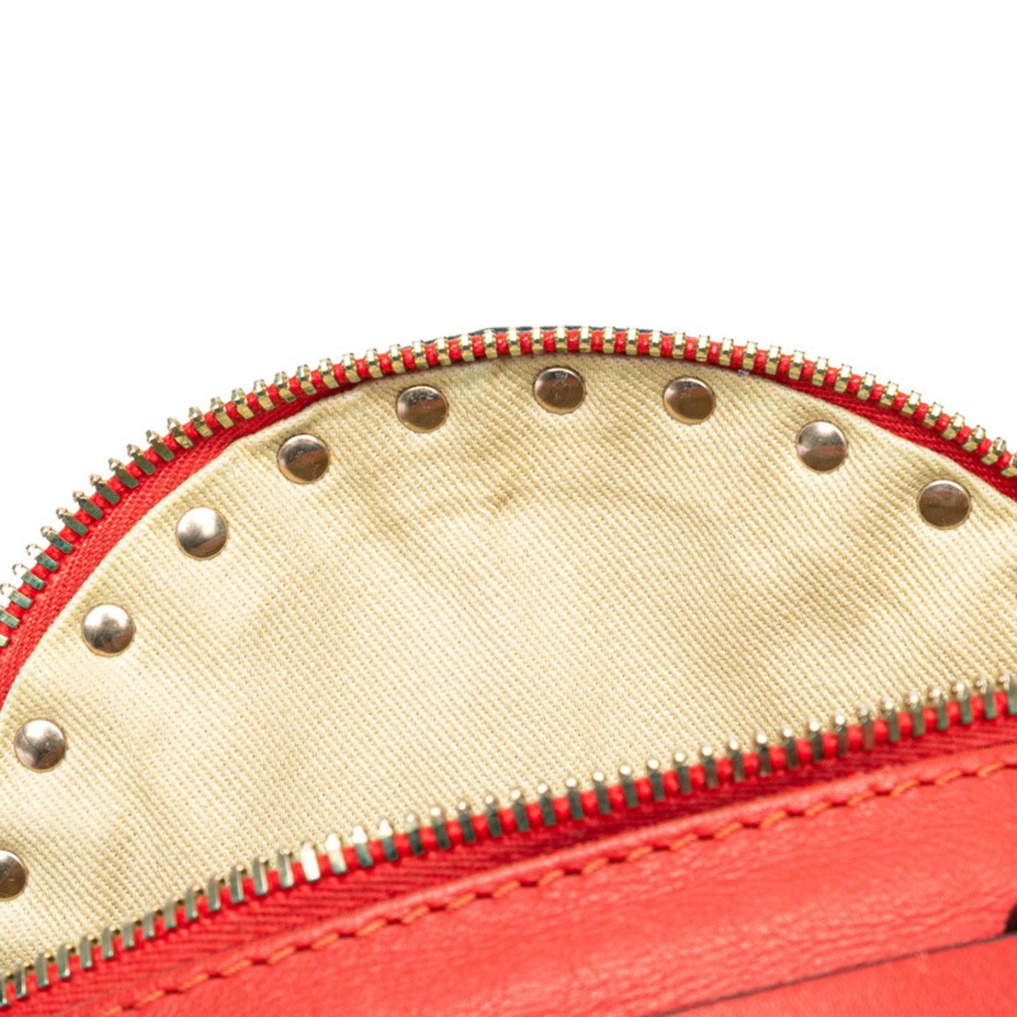 Valentino Red Color Leather Backpack (Pre-Owned)
