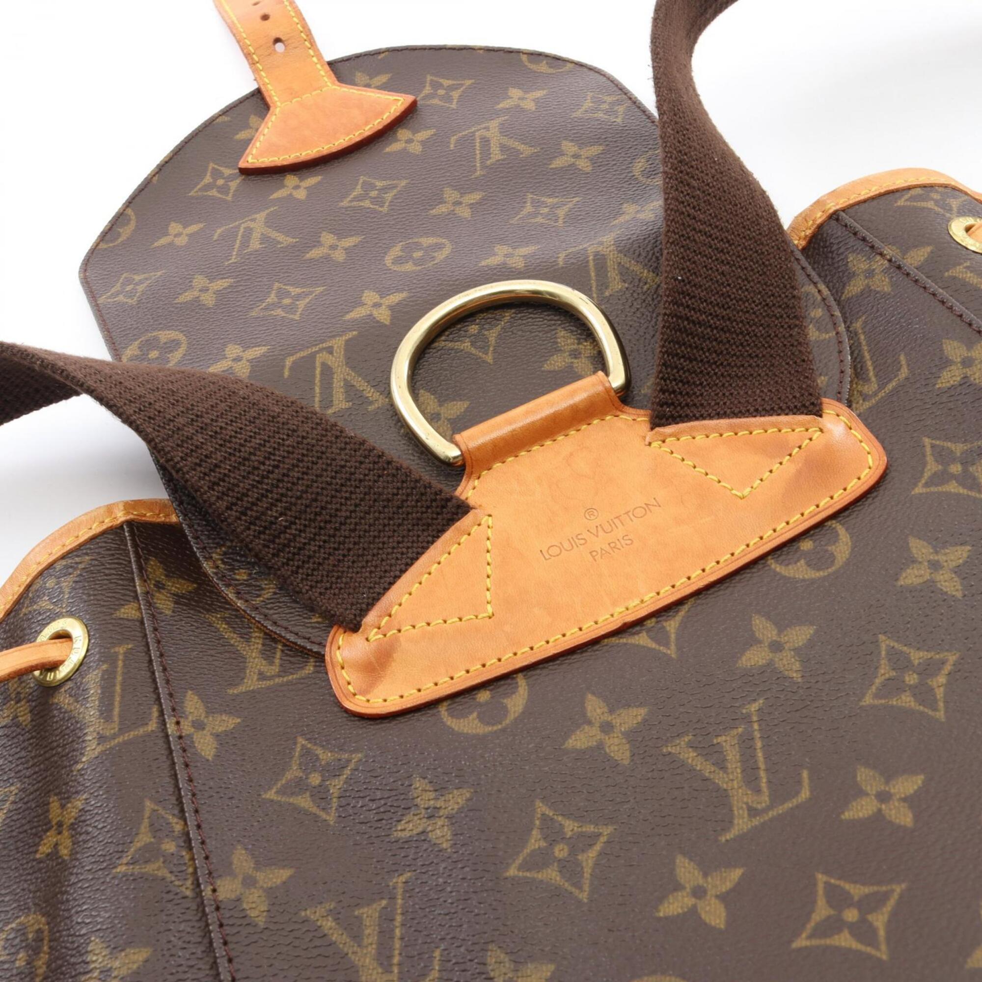 Louis Vuitton Brown Monogram Coated Canvas Leather Backpack (Pre-Owned)