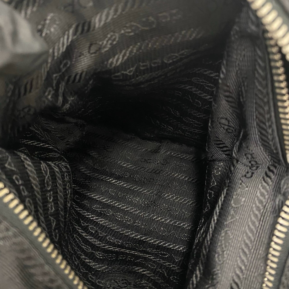 Prada Black Nylon Leather Handbag Shoulder Bag (Pre-Owned)