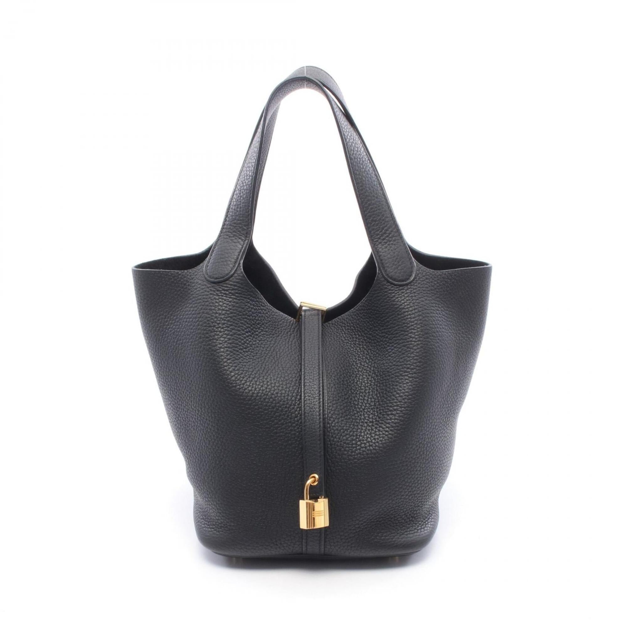 Hermes Black Taurillon Clemence Leather Handbag (Pre-Owned)