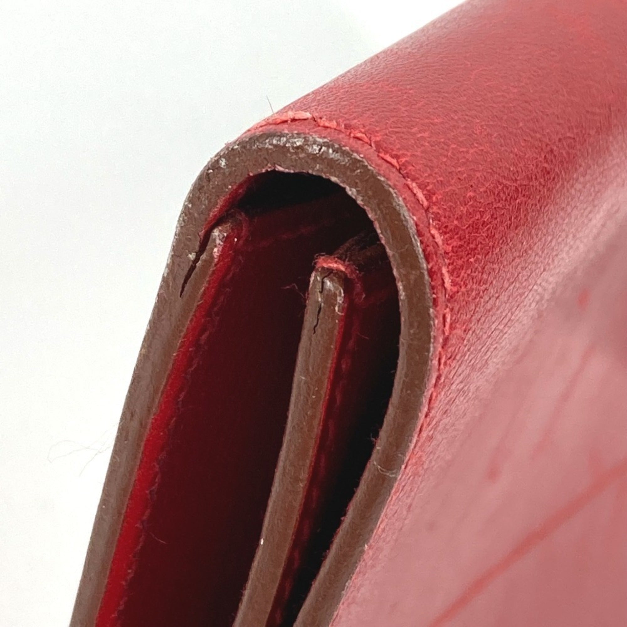 Hermes Red Color Leather Clutch Bag Pochette Pouch (Pre-Owned)