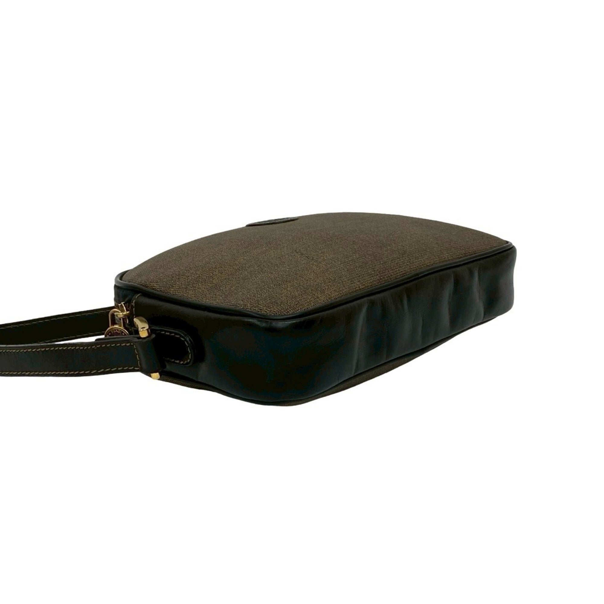 Fendi Black Brown Leather Pvc Pochette Shoulder Bag (Pre-Owned)