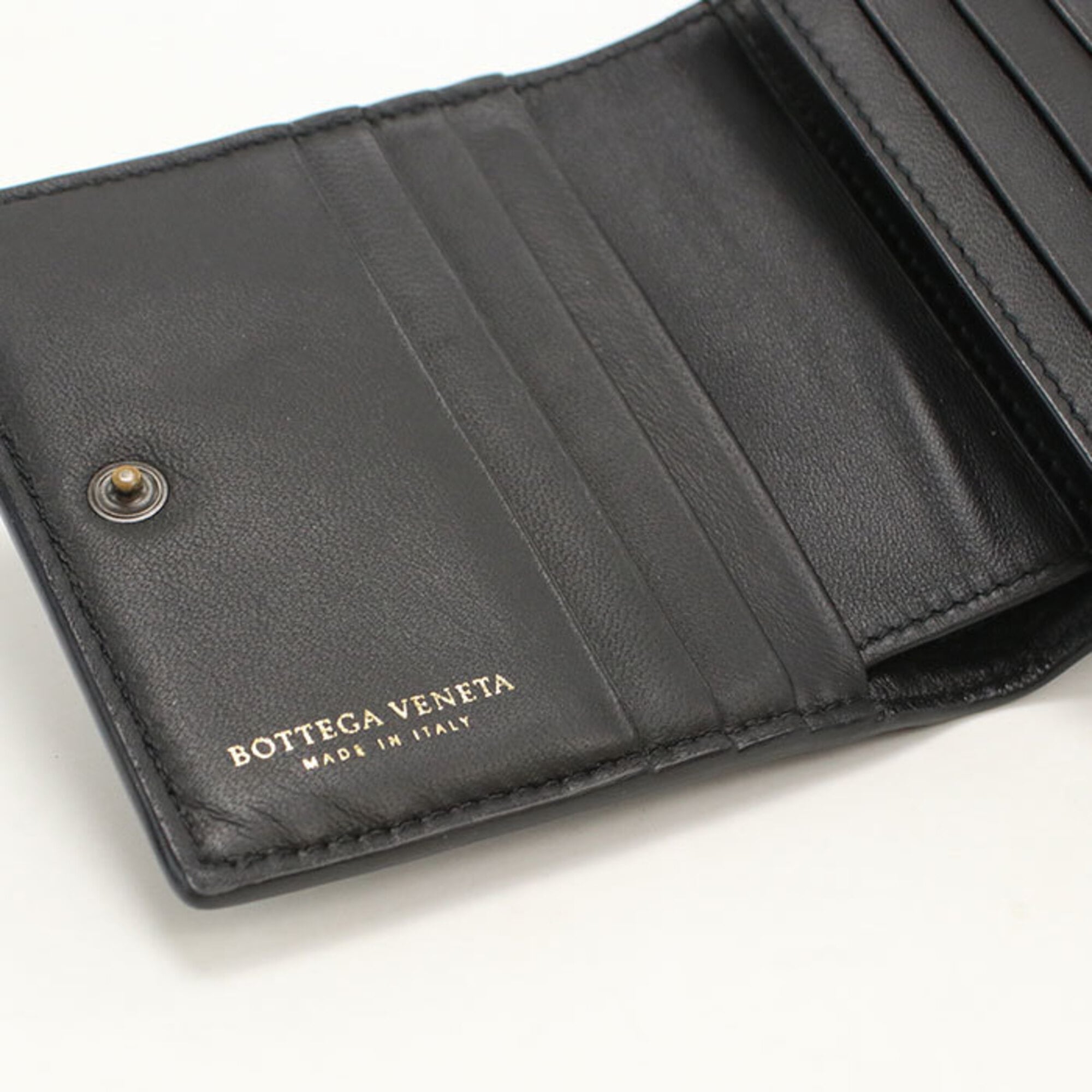 Bottega Veneta Black Leather Wallet (Bi-Fold) (Pre-Owned)