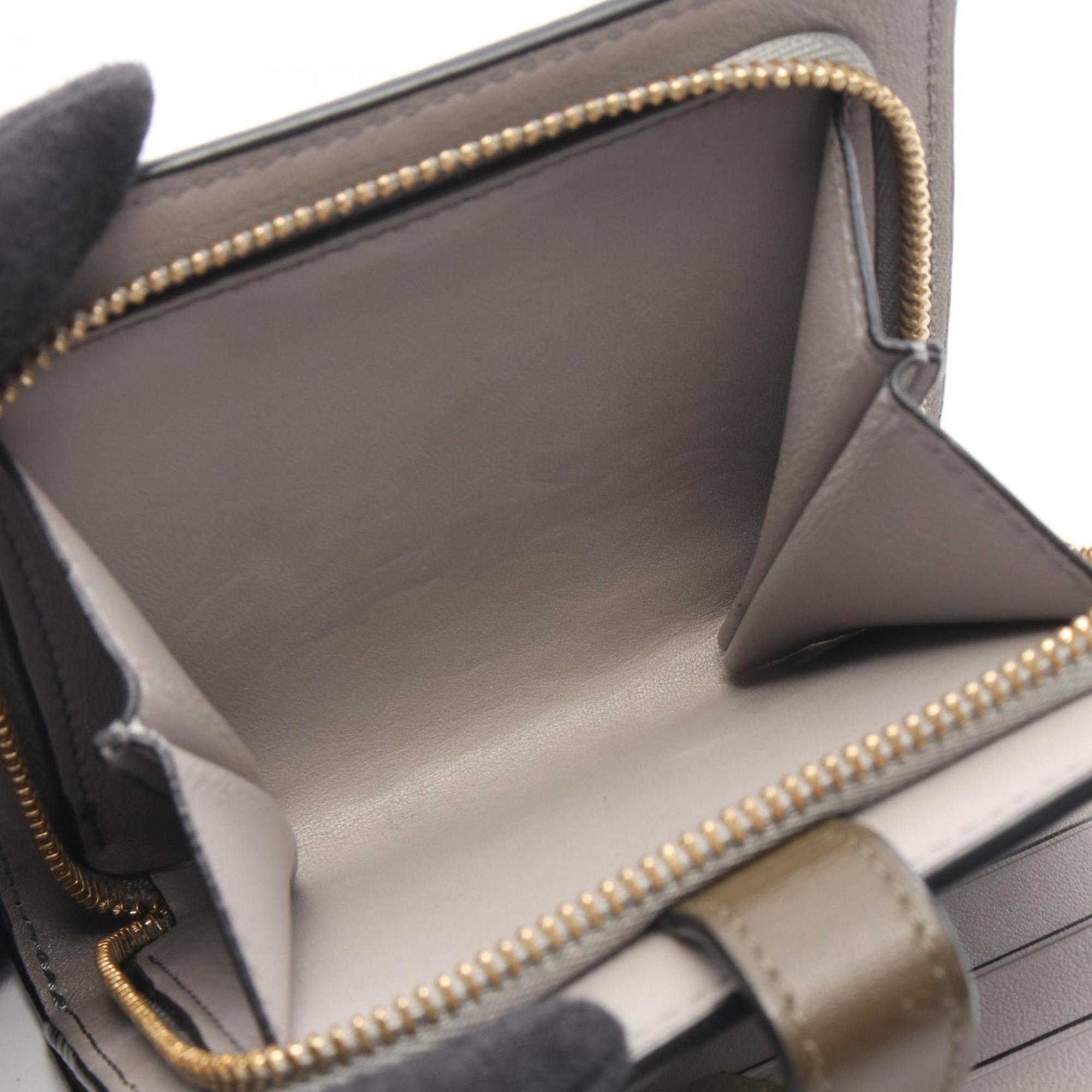 Loewe Gray Green Khaki Leather Wallet (Bi-Fold) (Pre-Owned)