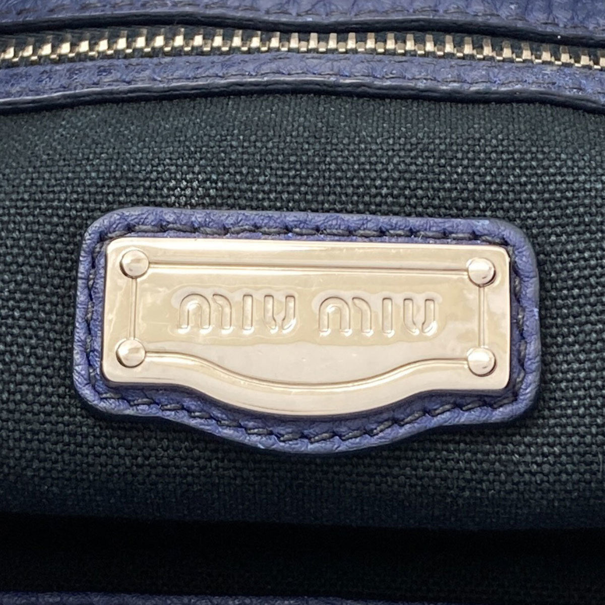 Miu Miu Blue Leather Tote Bag (Pre-Owned)