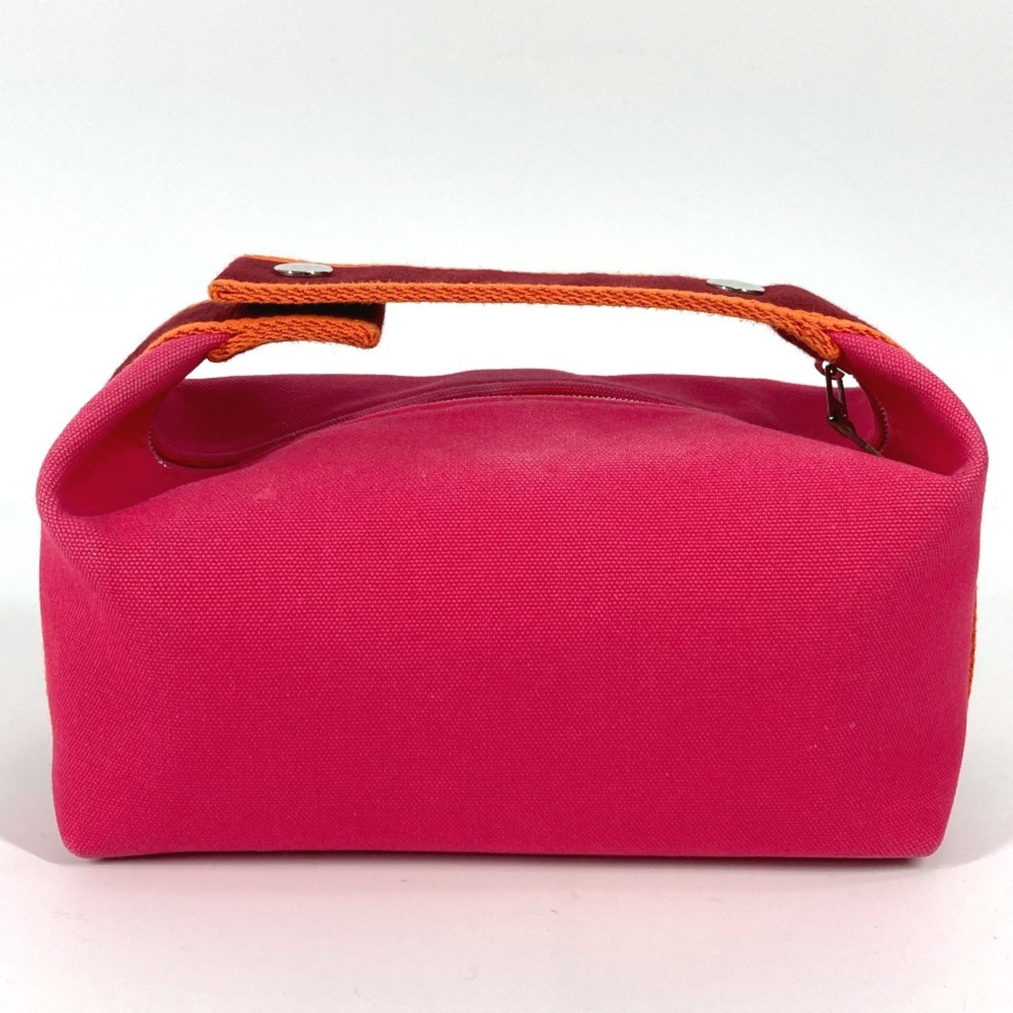 Hermes Pink Canvas Handbag Vanity Bag (Pre-Owned)