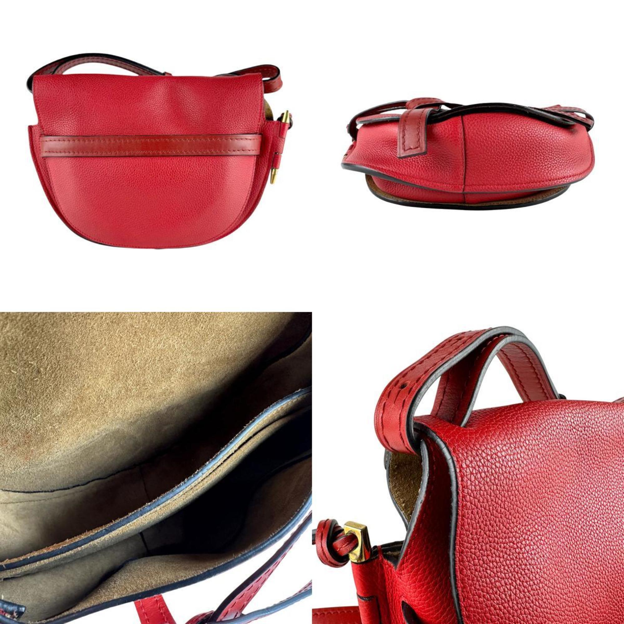 Loewe Red Color Leather Shoulder Bag (Pre-Owned)
