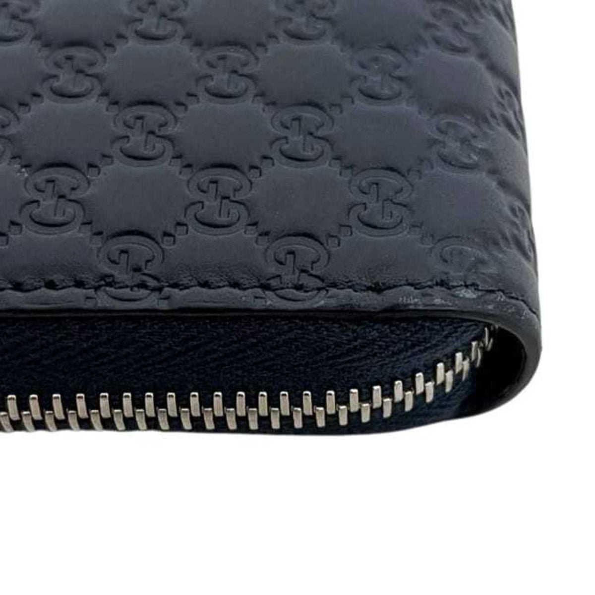 Gucci Navy Leather Long Wallet (Bi-Fold) (Pre-Owned)