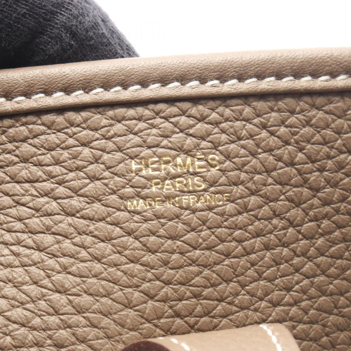 Hermes Etoupe Gray Gray Taurillon Clemence Leather Leather Handbag Shoulder Bag (Pre-Owned)
