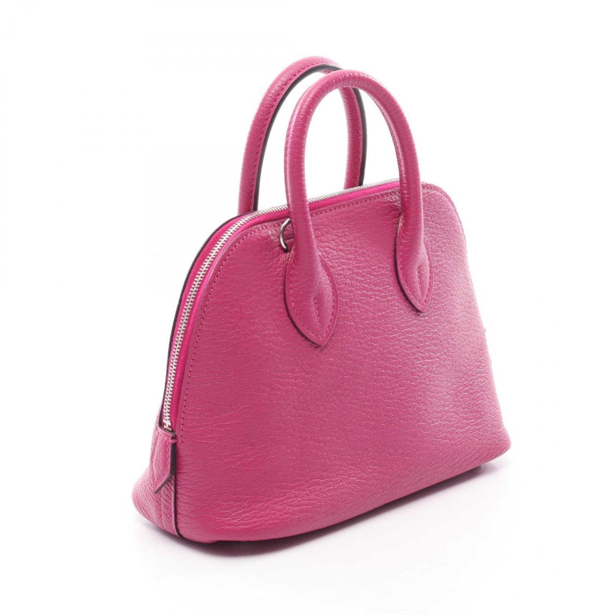 Hermes Purple Rose Purple Chevre Leather Leather Handbag (Pre-Owned)