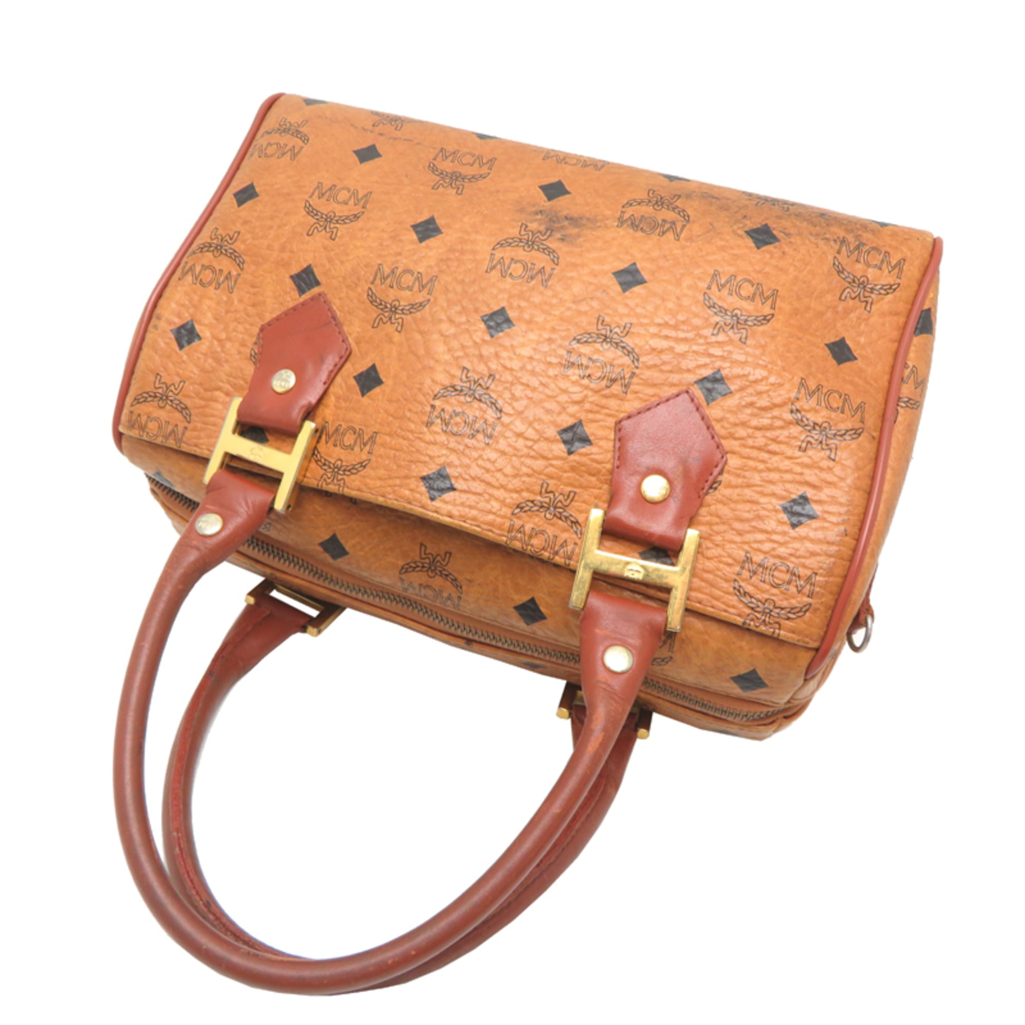 Mcm Brown Pvc Boston Bag (Pre-Owned)