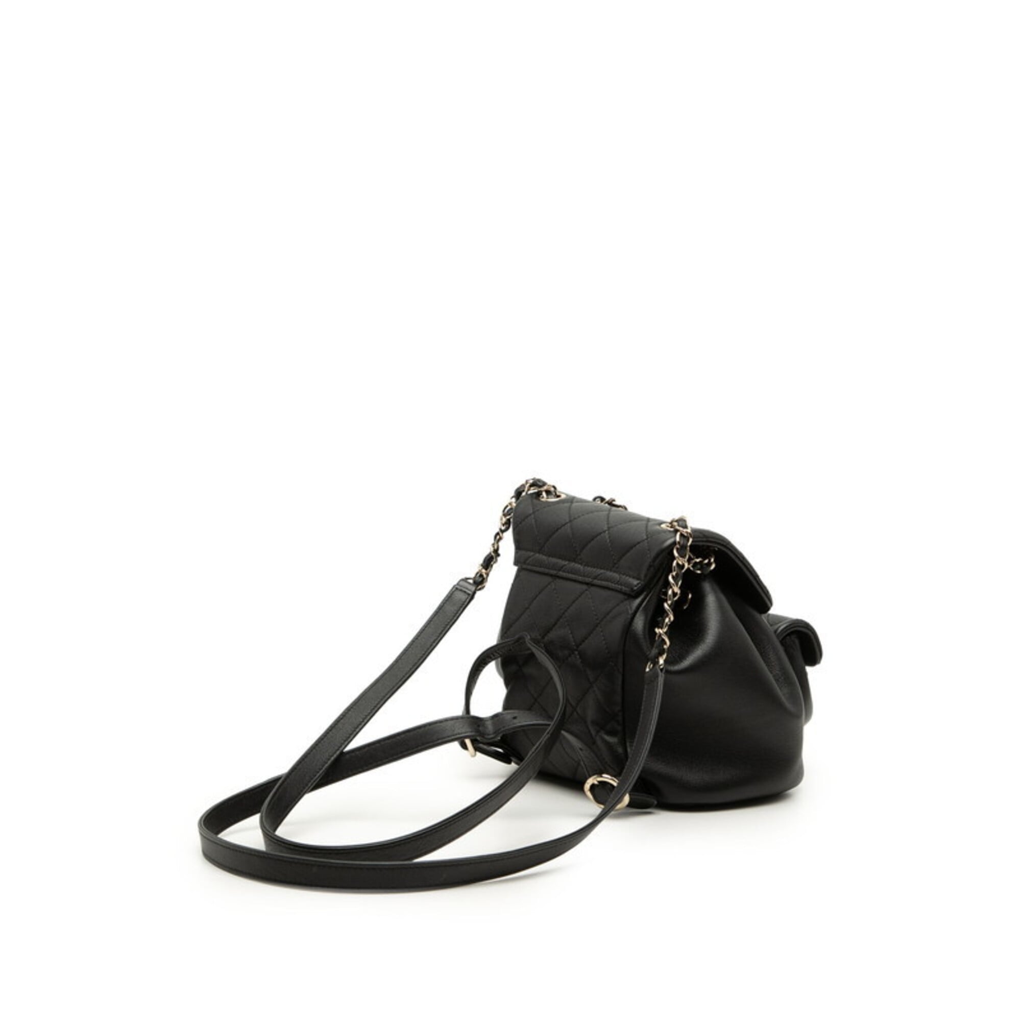 Chanel Matelasse Black Leather Backpack (Pre-Owned)