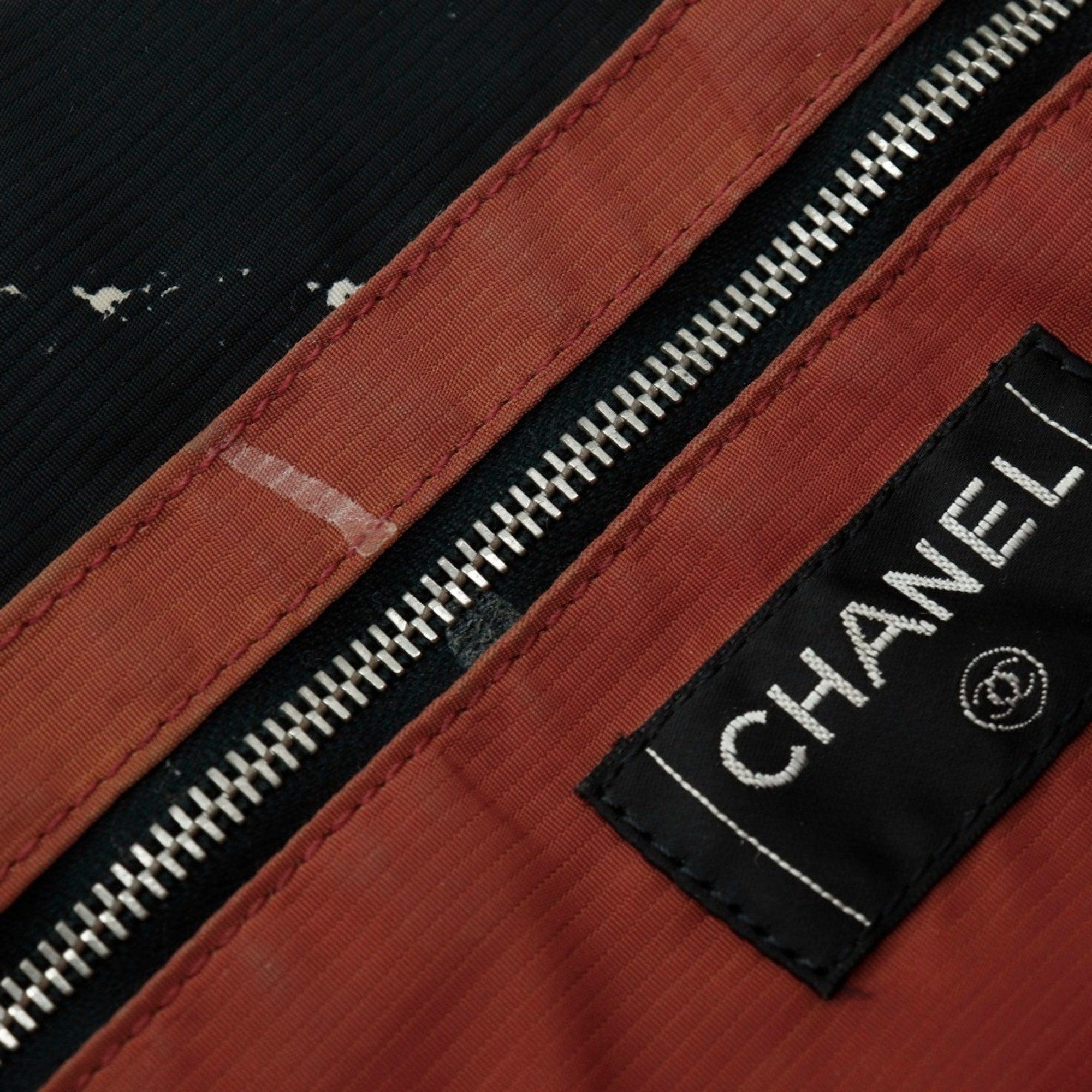Chanel Travel Line Black Nylon Canvas Tote Bag Weekend Bag (Pre-Owned)