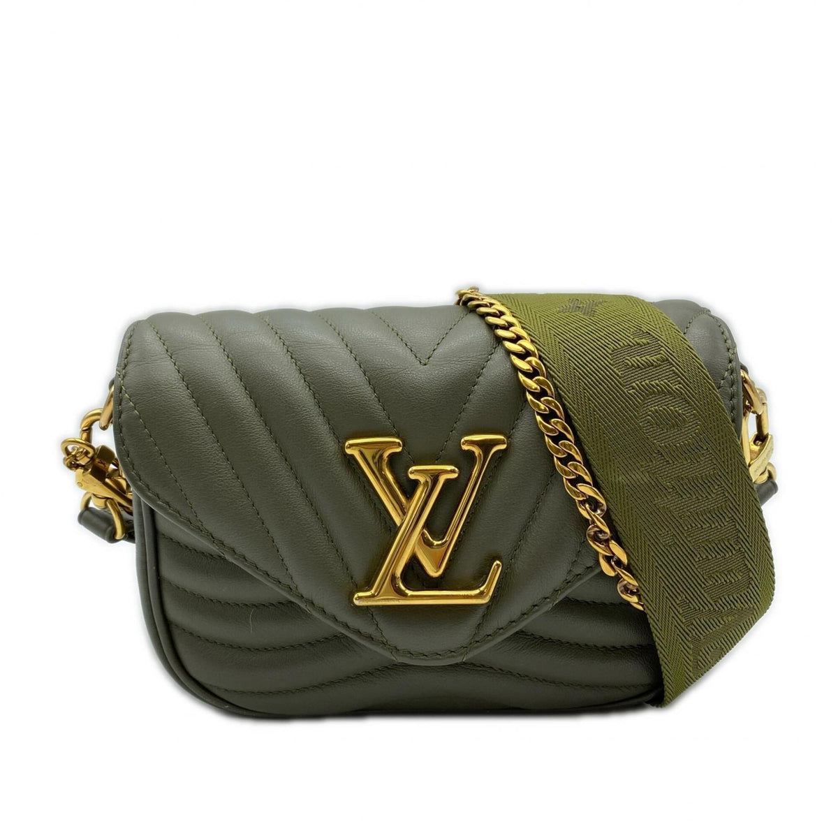 Louis Vuitton Khaki Leather Pochette Shoulder Bag (Pre-Owned)