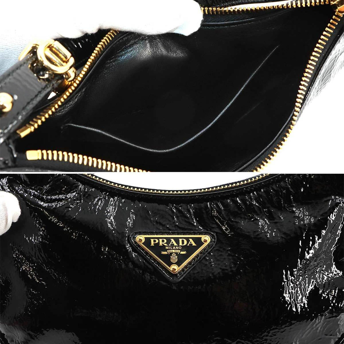 Prada Black Nero Patent Leather Handbag Shoulder Bag (Pre-Owned)