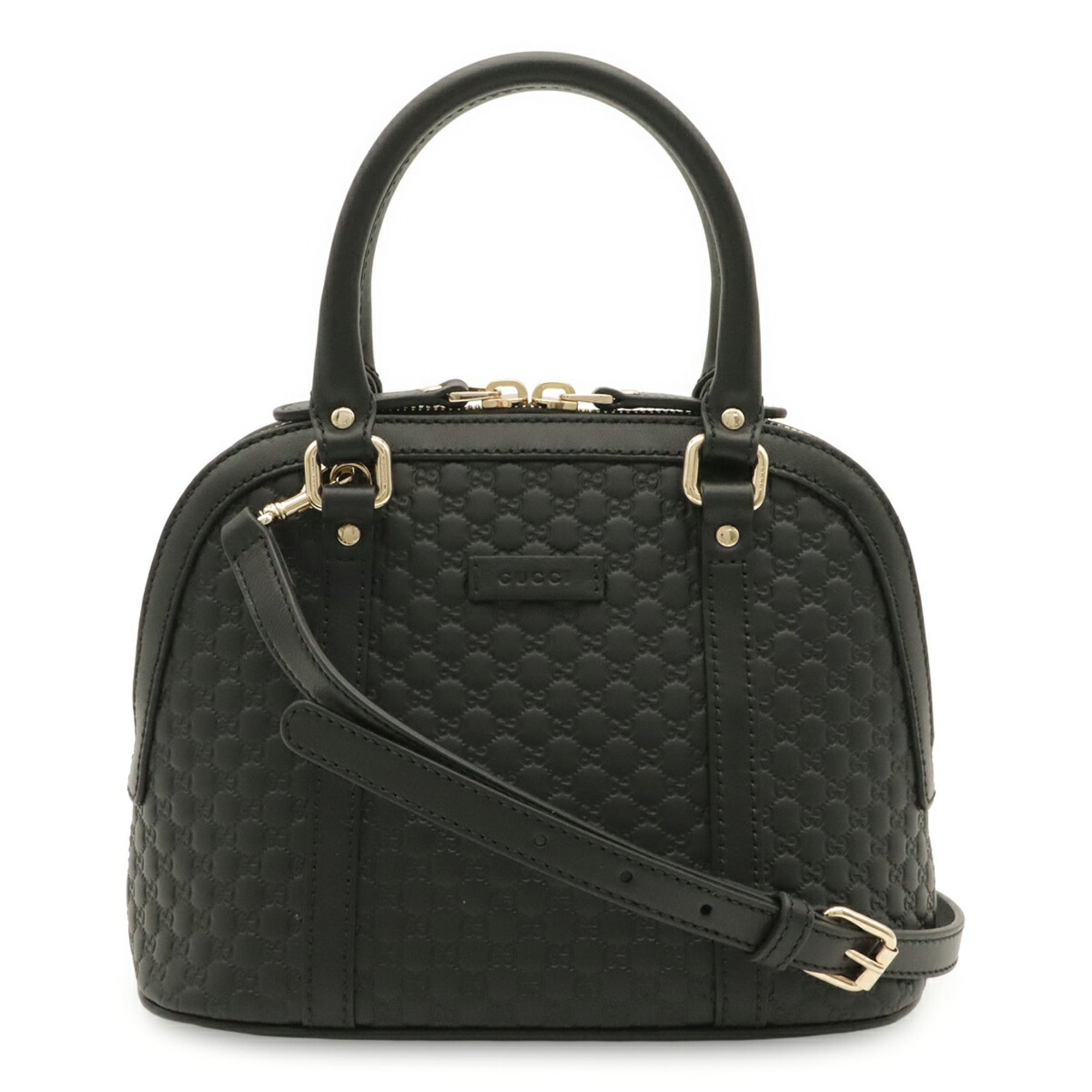 Gucci Black Leather Handbag Shoulder Bag (Pre-Owned)