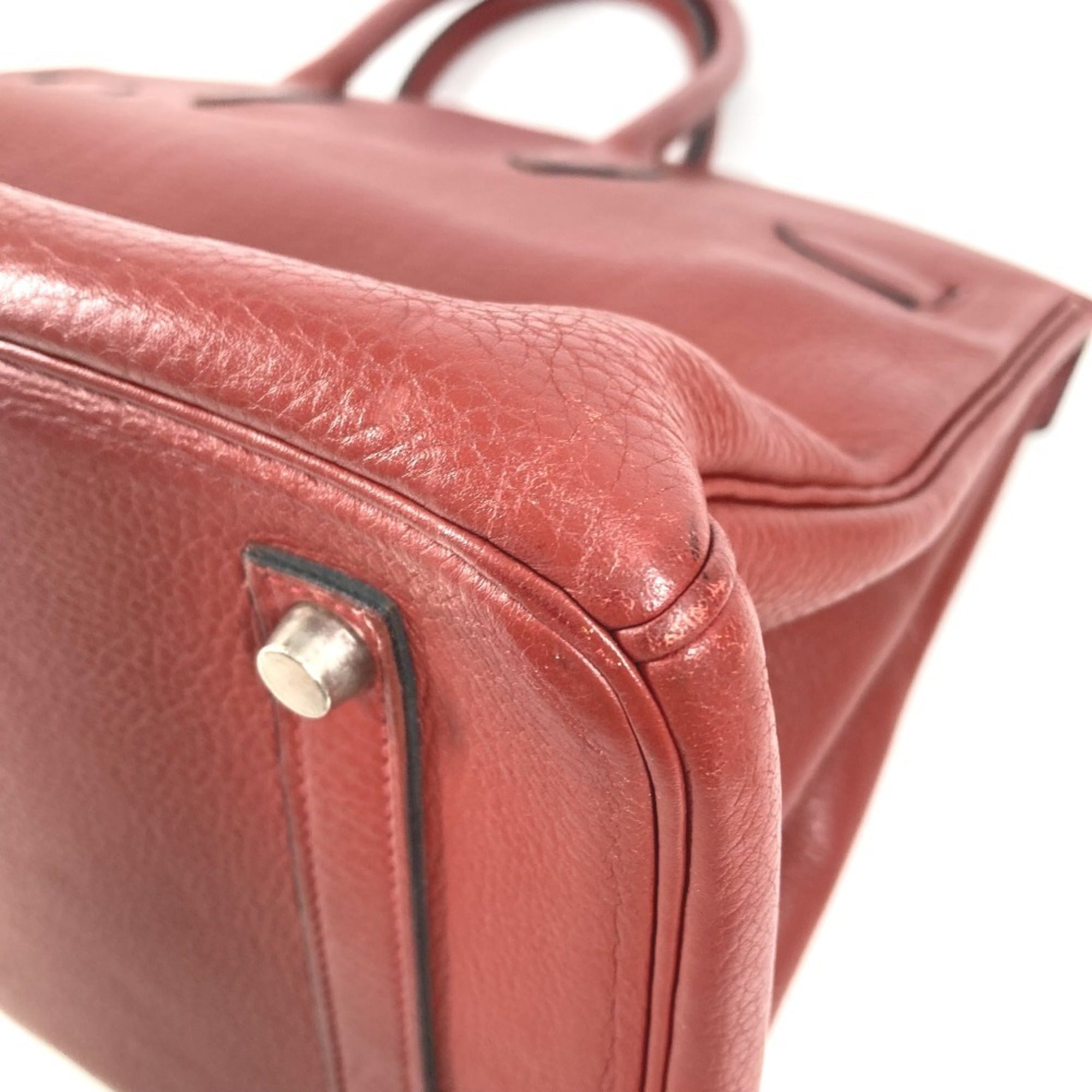 Hermes Red Color Rouge H Ardennes Leather Handbag Tote Bag (Pre-Owned)