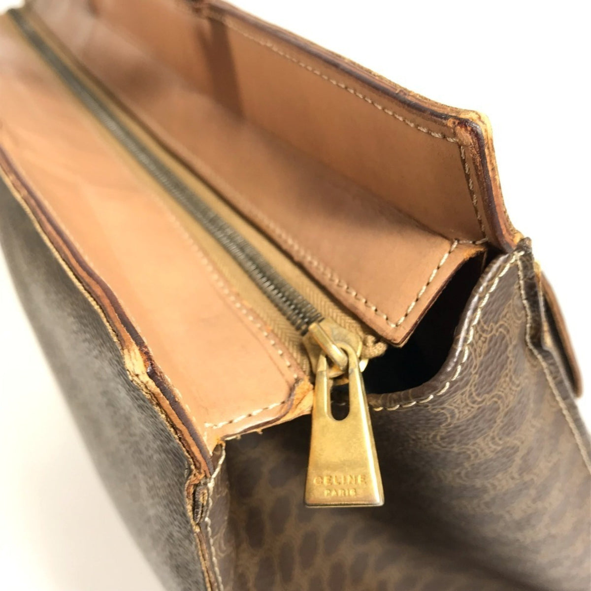 Celine Brown Leather Handbag Tote Bag (Pre-Owned)