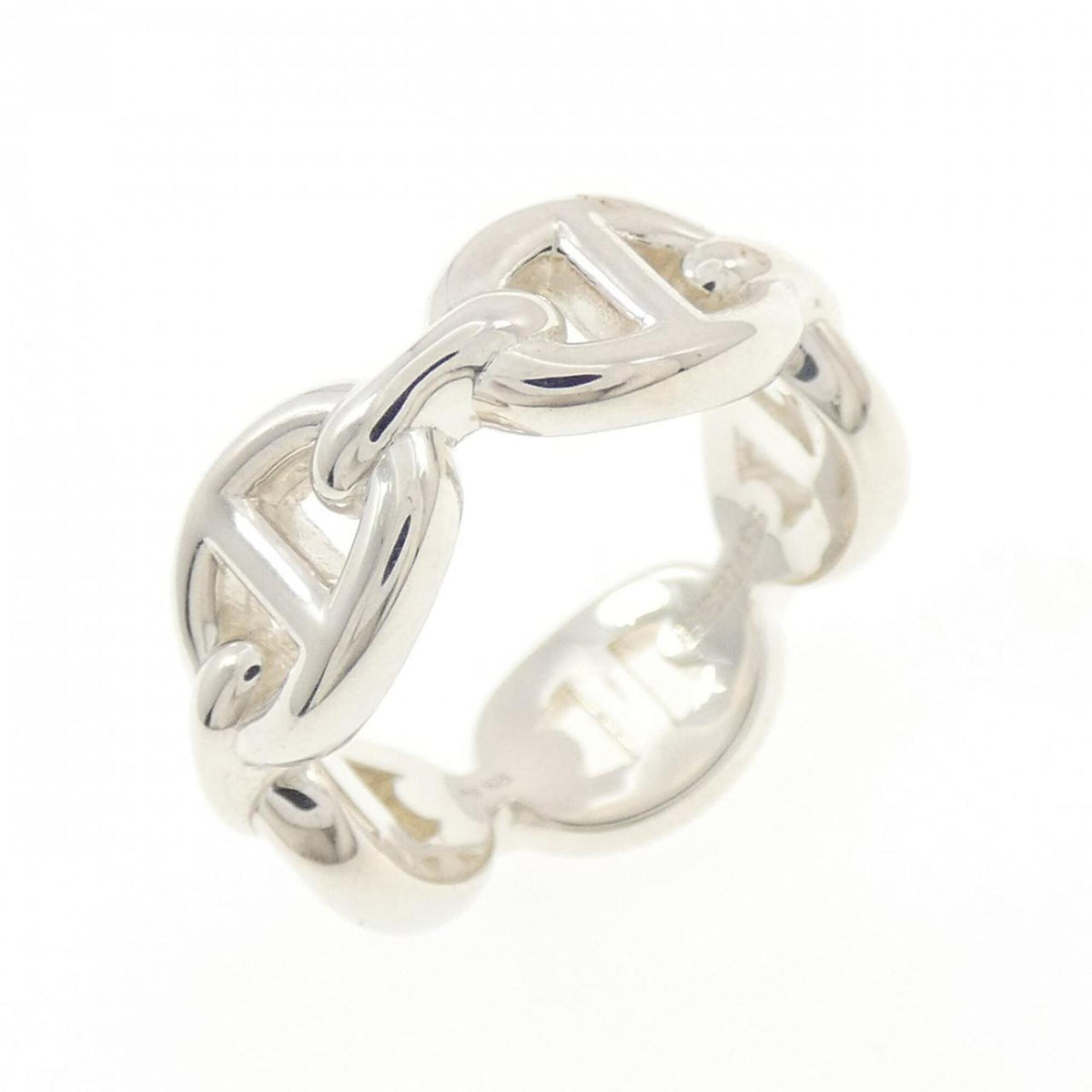 Hermes Silver 925 Band Ring (Pre-Owned)
