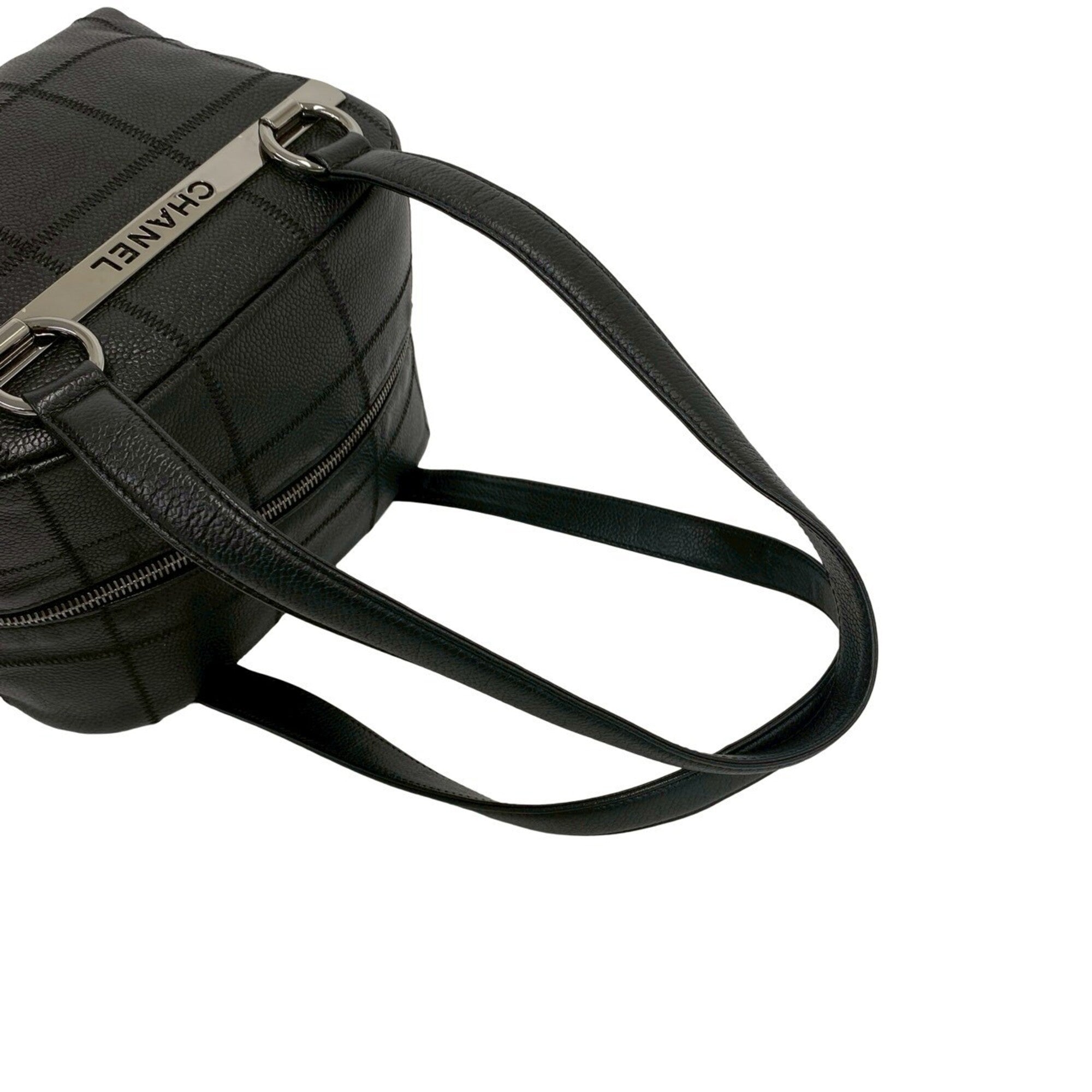 Chanel Black Grained Calfskin Handbag Shoulder Bag (Pre-Owned)