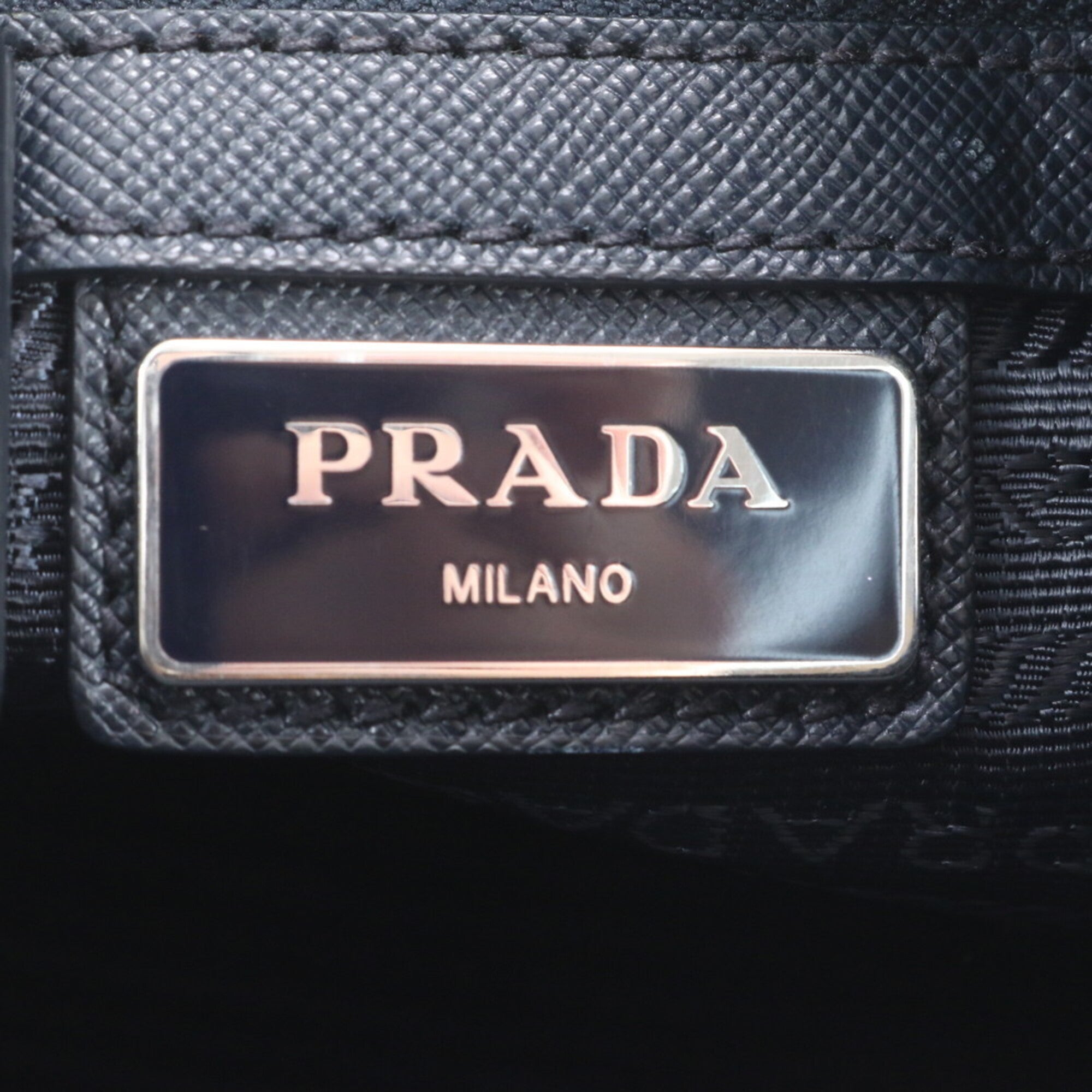 Prada Saffiano Navy Nylon Leather Shoulder Bag (Pre-Owned)