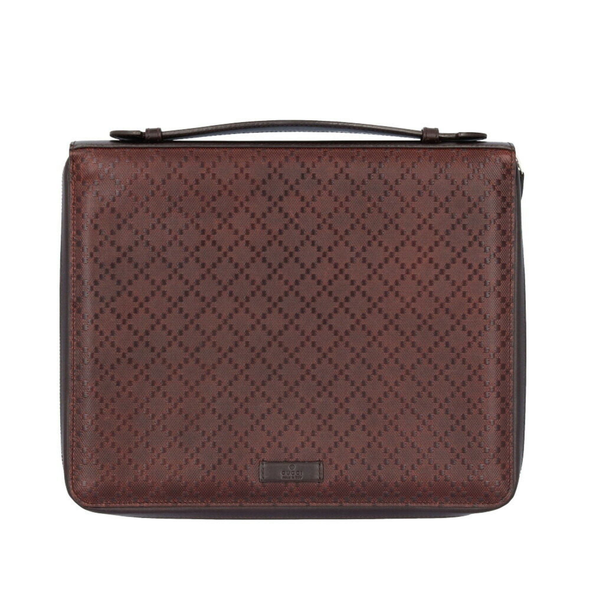 Gucci Diamante Brown Leather Handbag (Pre-Owned)