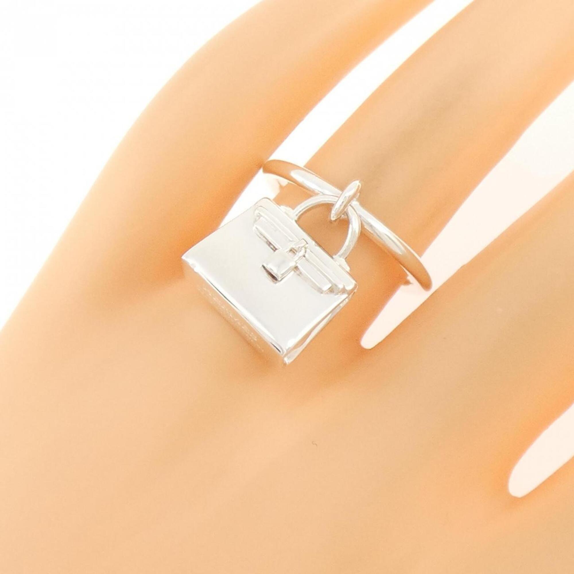 Hermes Silver Silver 925 Band Ring (Pre-Owned)