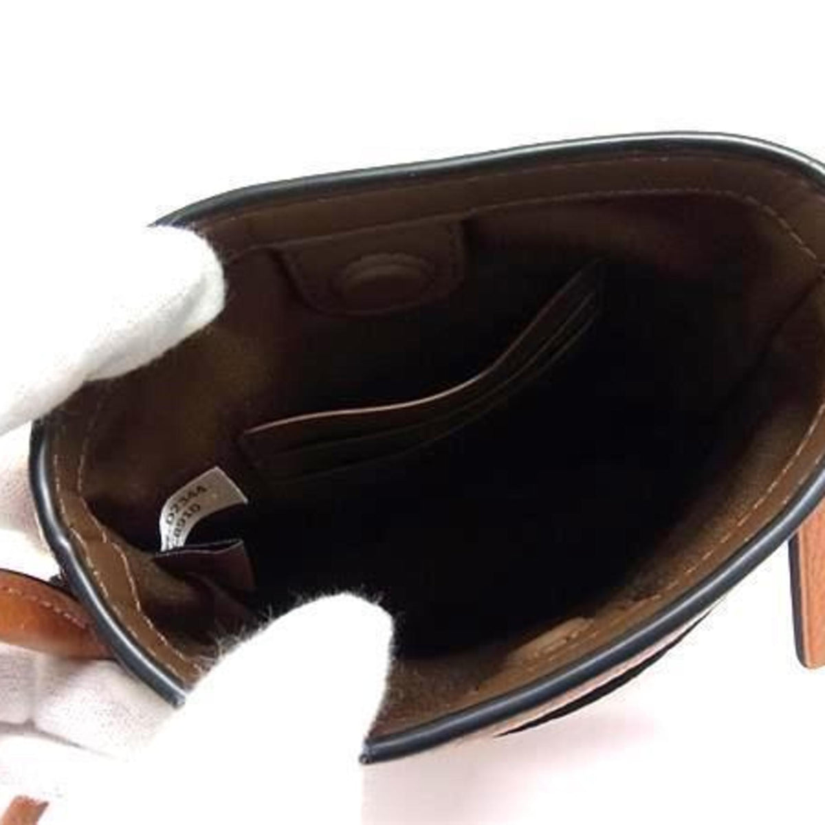 Coach Brown Leather Handbag Pochette Shoulder Bag Tote Bag (Pre-Owned)