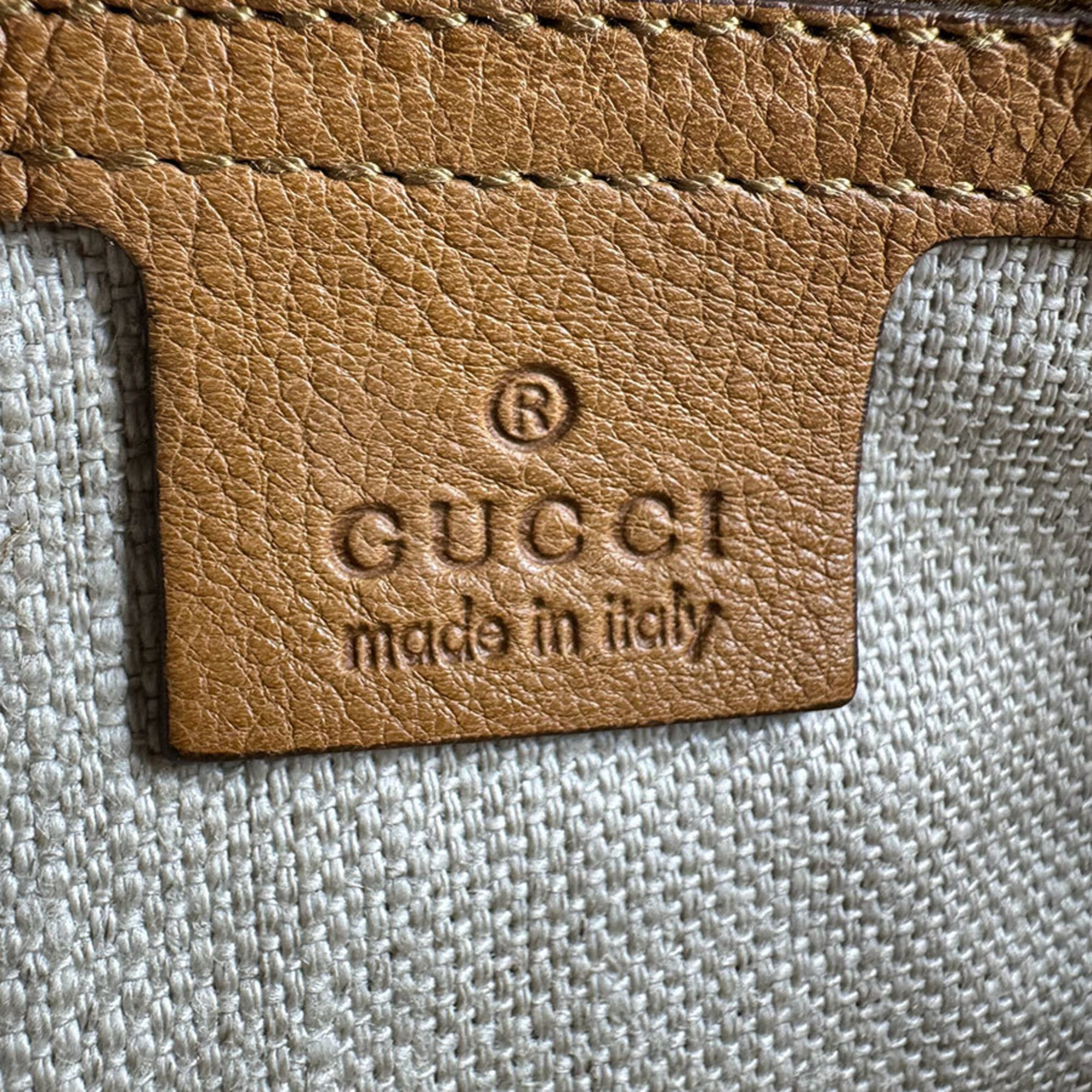Gucci Brown Leather Shoulder Bag (Pre-Owned)