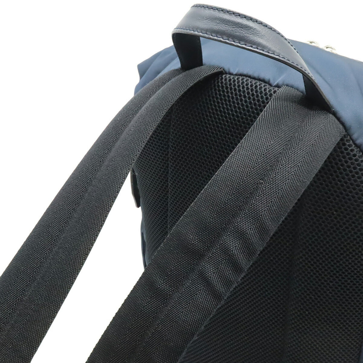 Fendi Blue Navy Pink Nylon Leather Backpack (Pre-Owned)