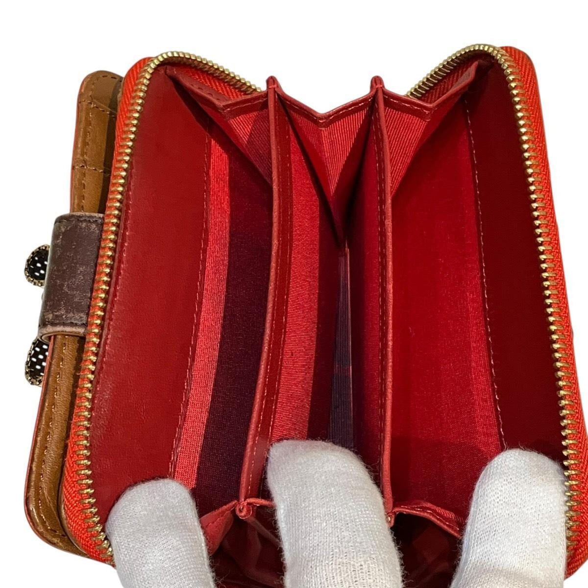 Christian Louboutin Brown Orange Leather Wallet (Bi-Fold) (Pre-Owned)