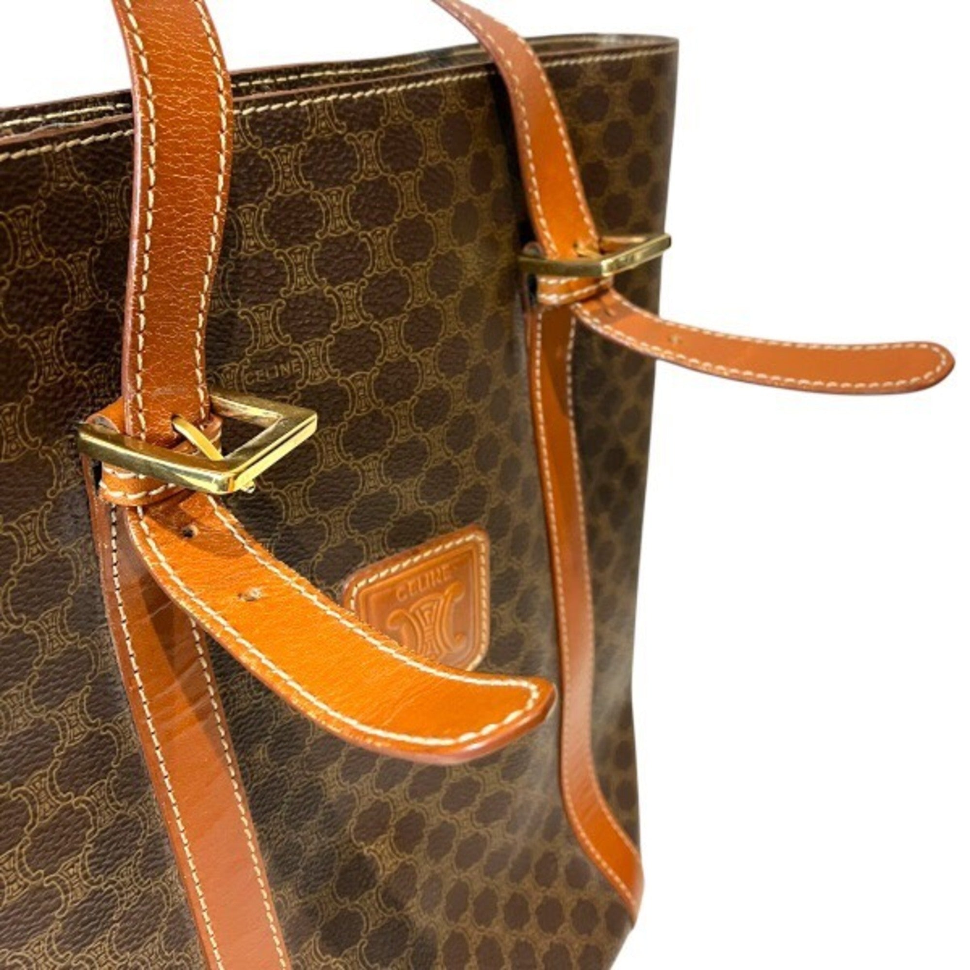 Celine Brown Pvc Leather Shoulder Bag Tote Bag (Pre-Owned)