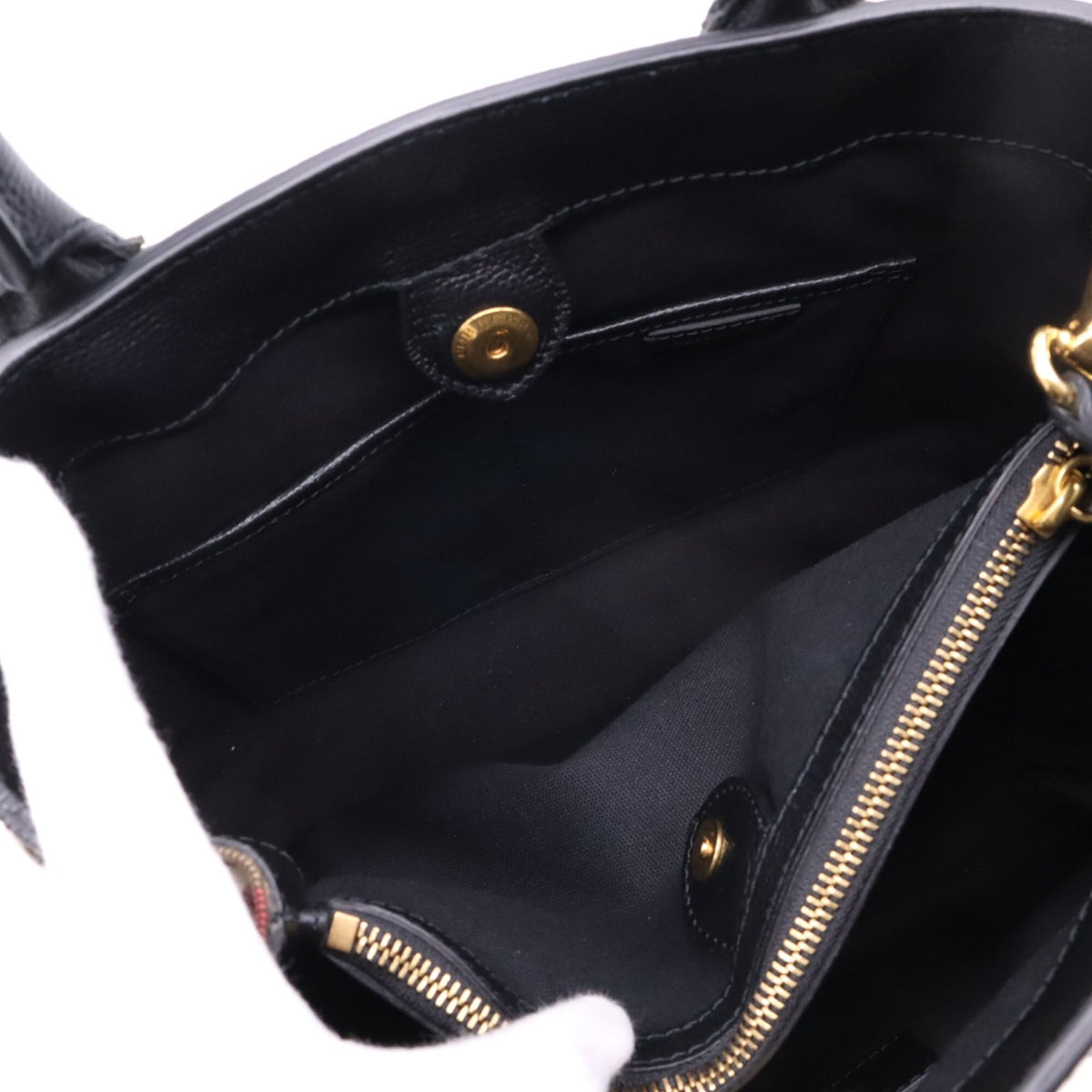 Burberry Black White Handbag Shoulder Bag (Pre-Owned)
